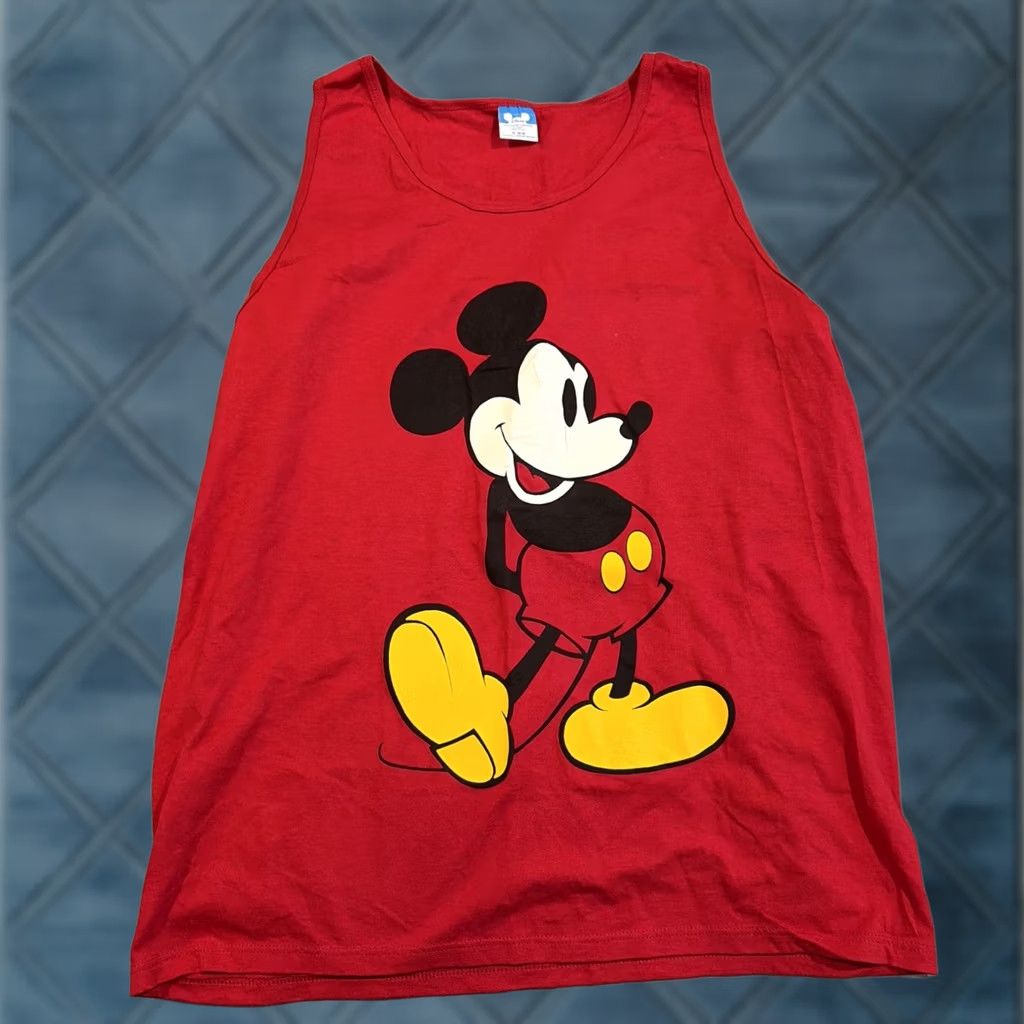 Disney VINTAGE Disney Mickey Mouse Red Tank Top MADE IN USA Men’s XL Tank Top Men XL Red Size US XL / EU 56 / 4 - 1 Thumbnail