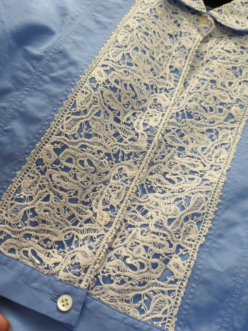Dior DiorCourt-style blue lace shirt dress 2503-Nextarrow Size 4XL / US 24-26 - 7 Thumbnail