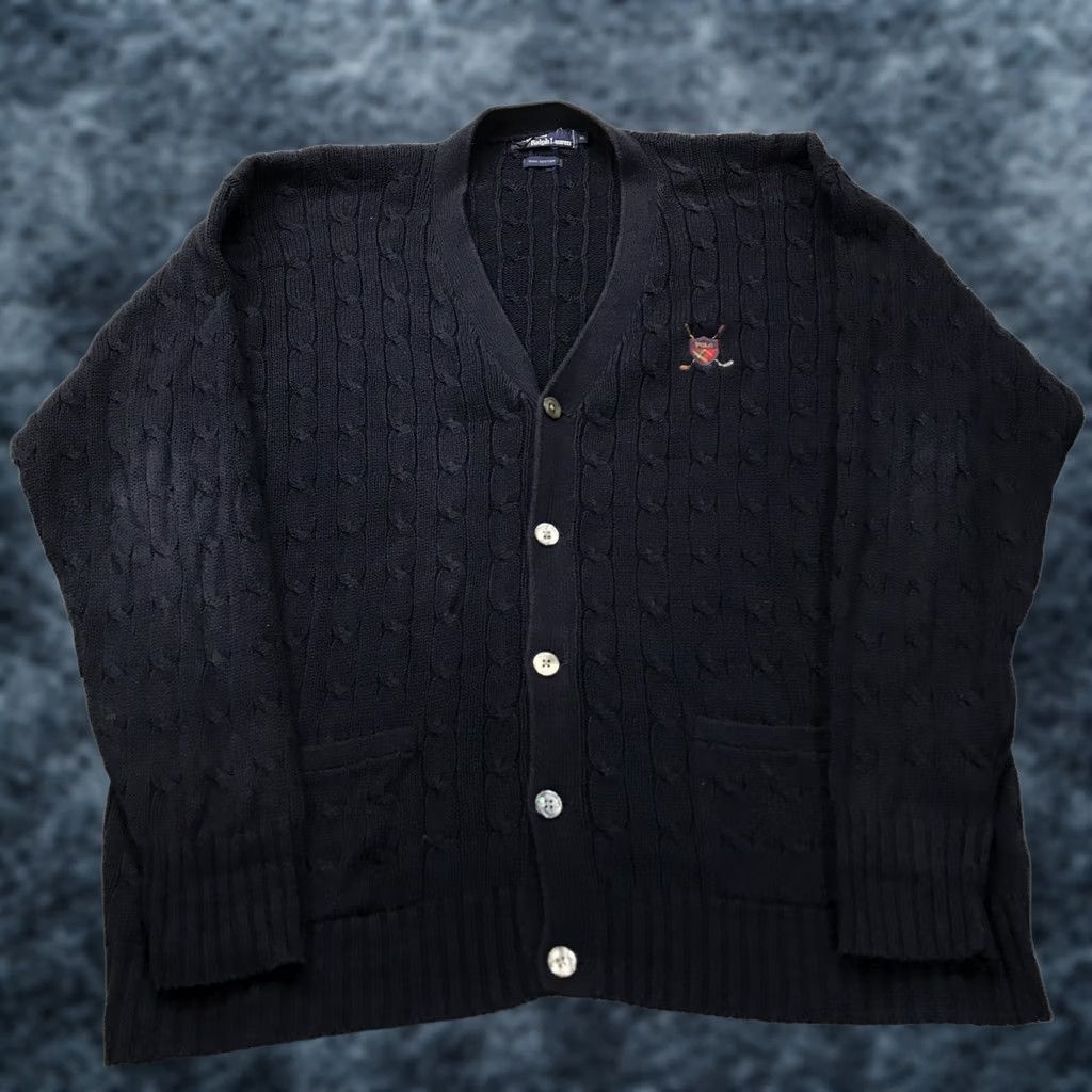 Polo Ralph Lauren VINTAGE Polo Ralph Lauren Sweater Cardigan Mens XL Golf 90s Cable Knit V-Neck Blue Size US XL / EU 56 / 4 - 1 Thumbnail