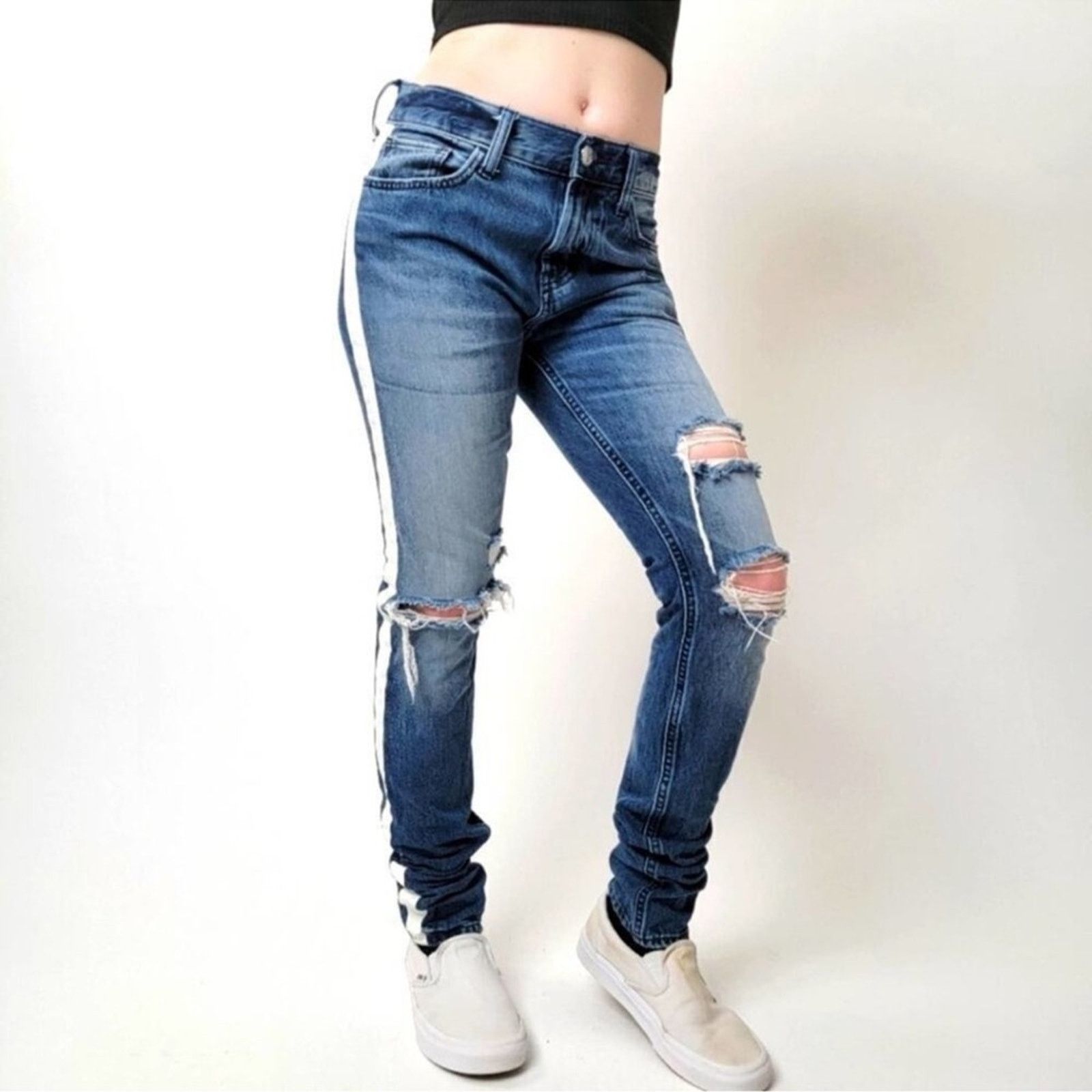 Pacsun PacSun Vertical Stretch Stacked Skinny Striped Jeans Size 30" / US 8 / IT 44 - 7 Thumbnail
