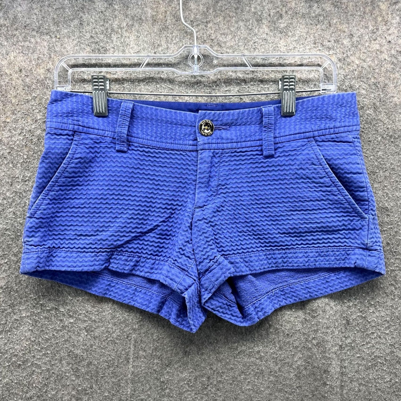 Lilly Pulitzer VINTAGE Lilly Pulitzer Shorts Womens 0 Blue Walsh Short Textured Cotton Seersucker Shirt? Size 25" / US 0 / IT 36 - 2 Thumbnail
