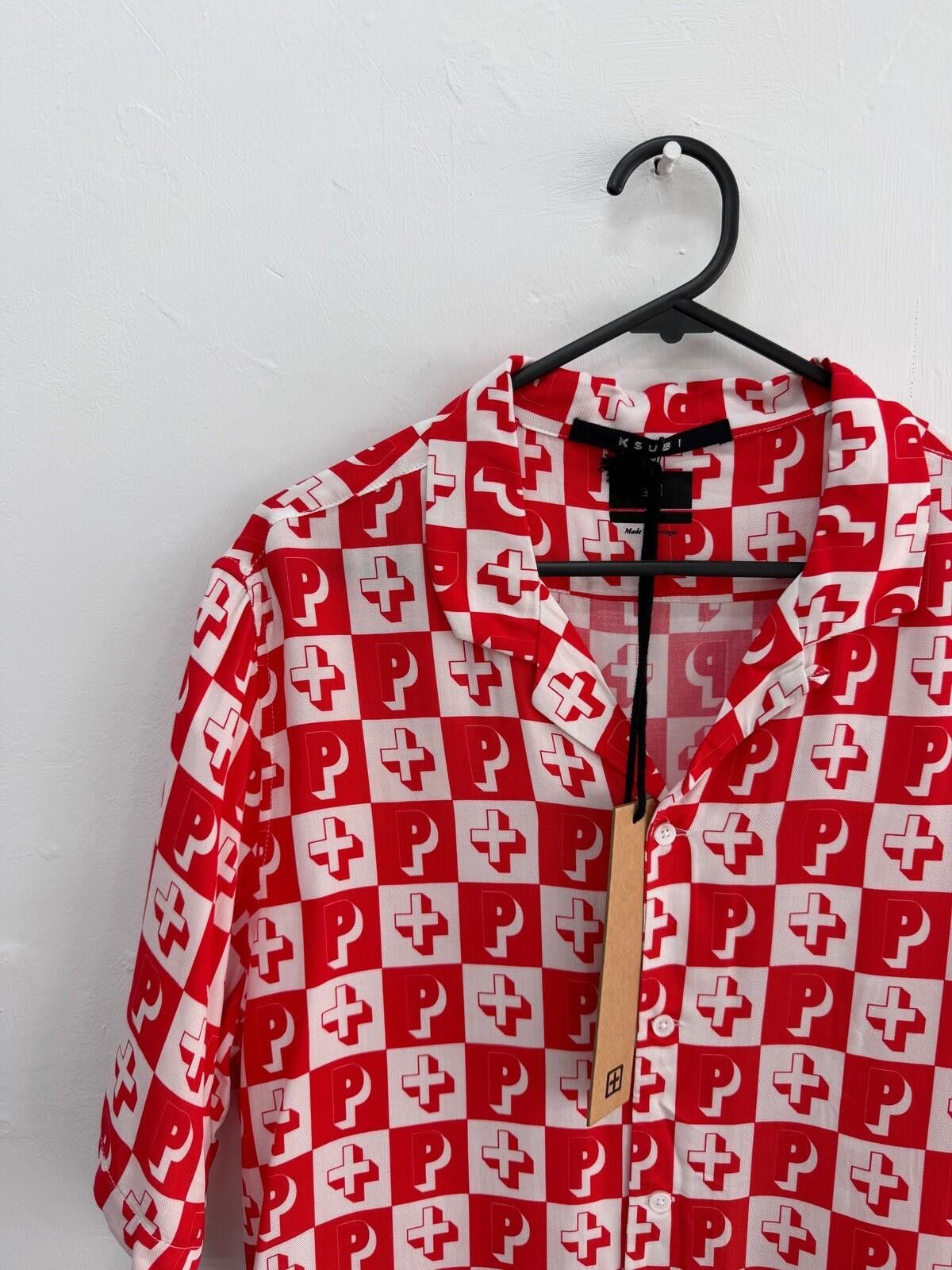 Ksubi new ksubi medium m short sleeve resort shirt check red white Size US M / EU 48-50 / 2 - 2 Thumbnail