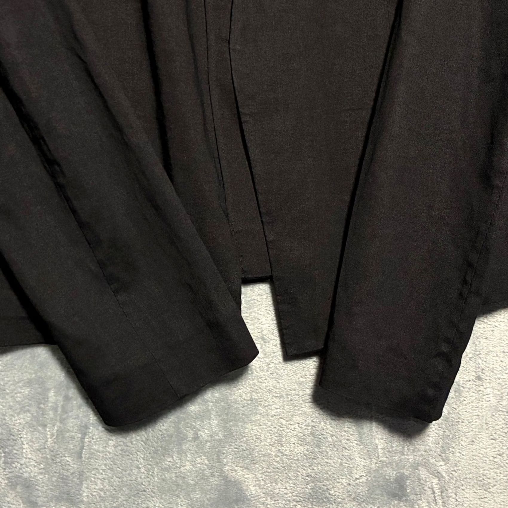 Theory EUC Theory Blazer Black Open Front Collarless Women's 6 Cropped Lightweight Linen Blend Jacket Size M / US 6-8 / IT 42-44 - 4 Thumbnail