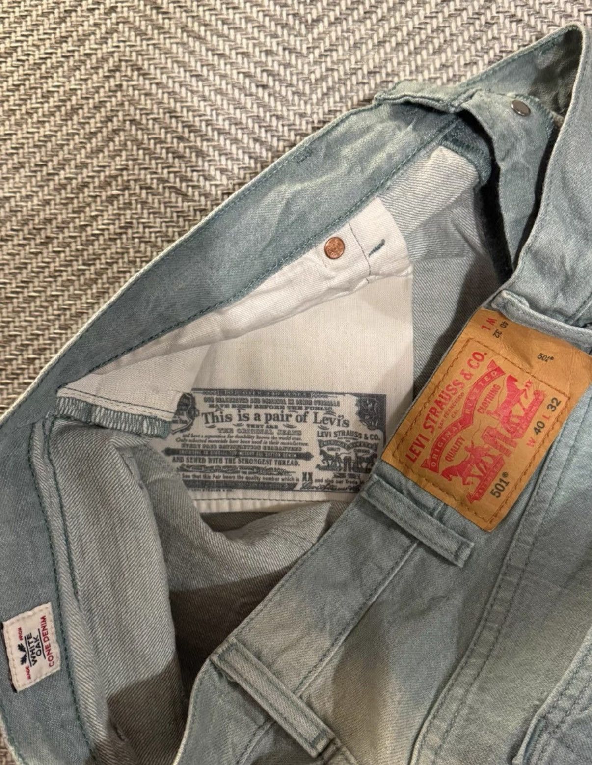 Levi's Levi's 501 Light Wash Blue Jeans, Long Pants K24 Size US 38 / EU 54 - 9 Thumbnail