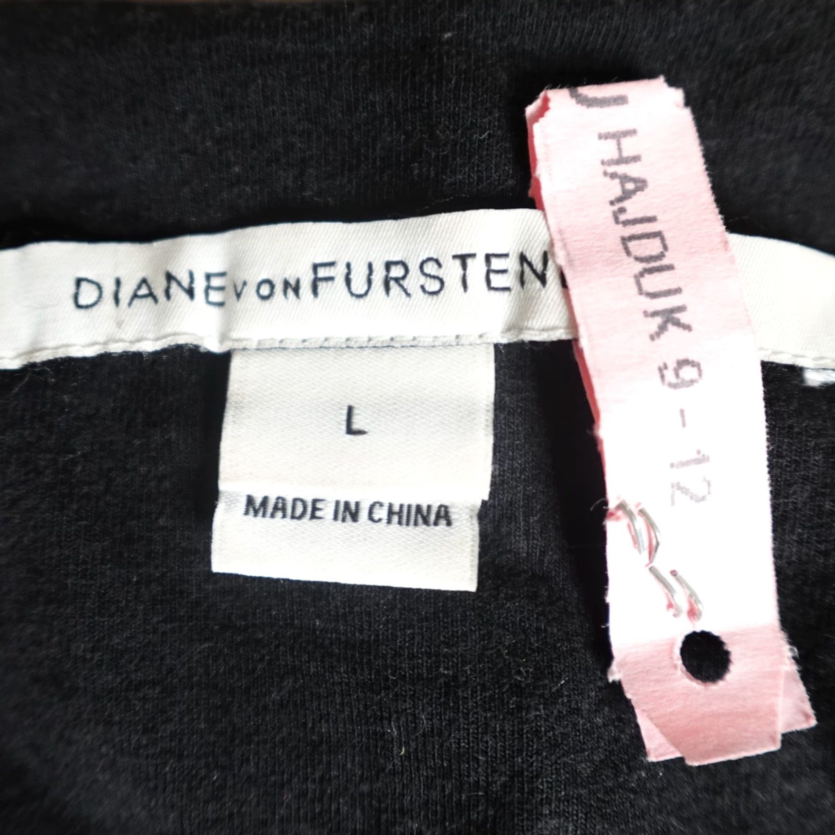 Diane von Furstenberg Diane von Furstenberg Dress Bodycon Slim Fit Black Solid Knit Jersey Knee Length L Womens Size L / US 10 / IT 46 - 2 Thumbnail