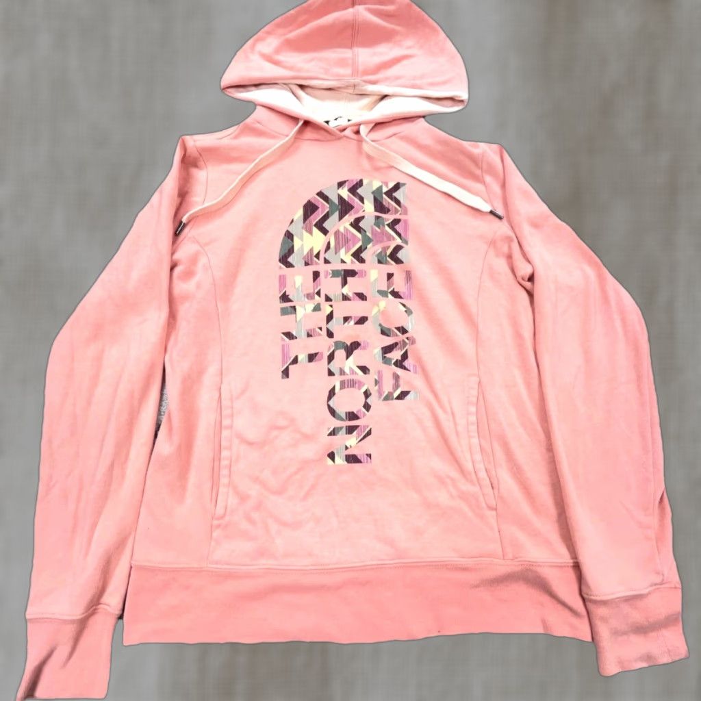 The North Face The North Face Hoodie Women S Pink Solid Logo Raglan Hooded Pockets All Seasons Regular Sweatshirt Jackets? Size S / US 4 / IT 40 - 1 Thumbnail