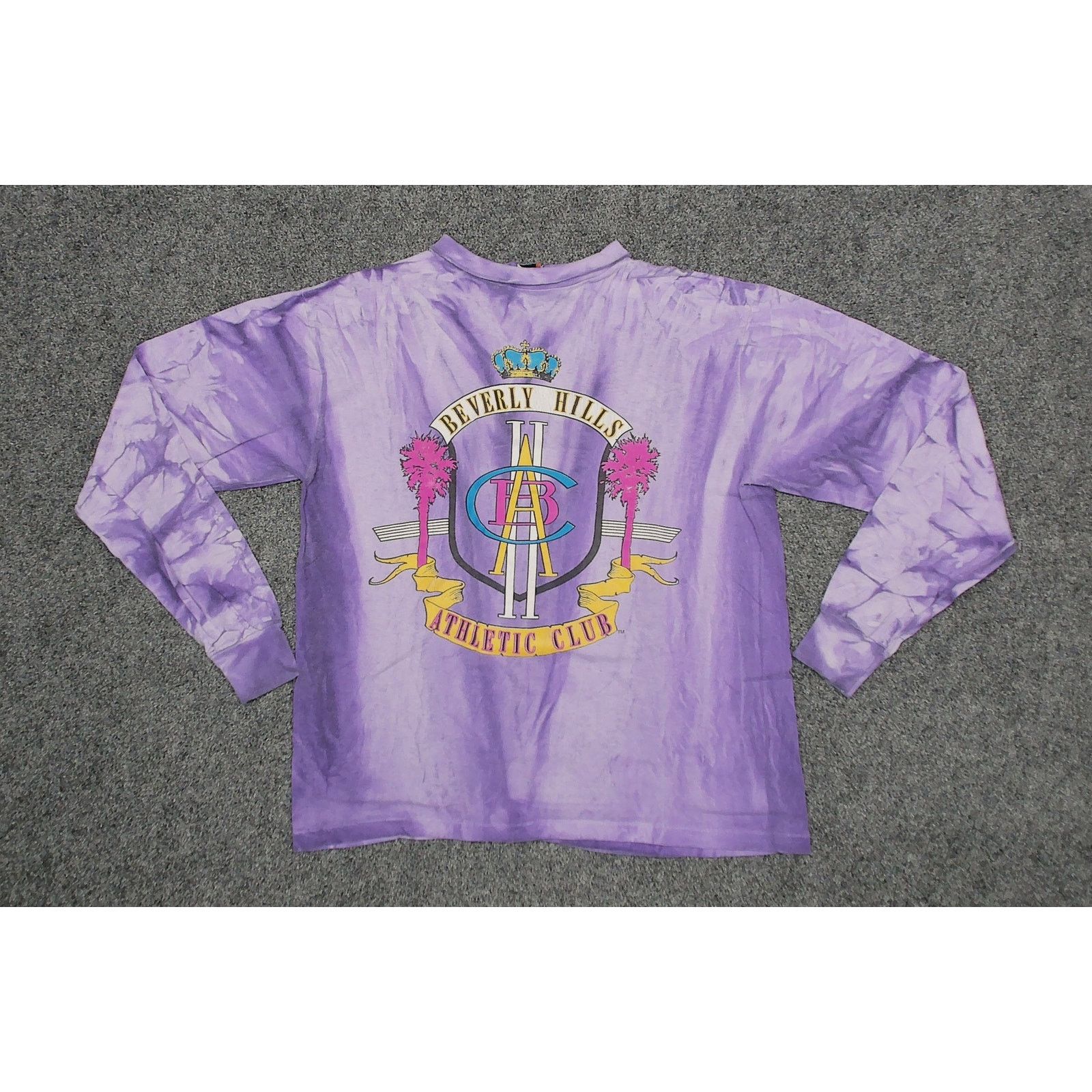 Vintage 90s Beverly Hills Athletic Club Single Stitch Tie Dye L/S Size L / US 10 / IT 46 - 3 Thumbnail