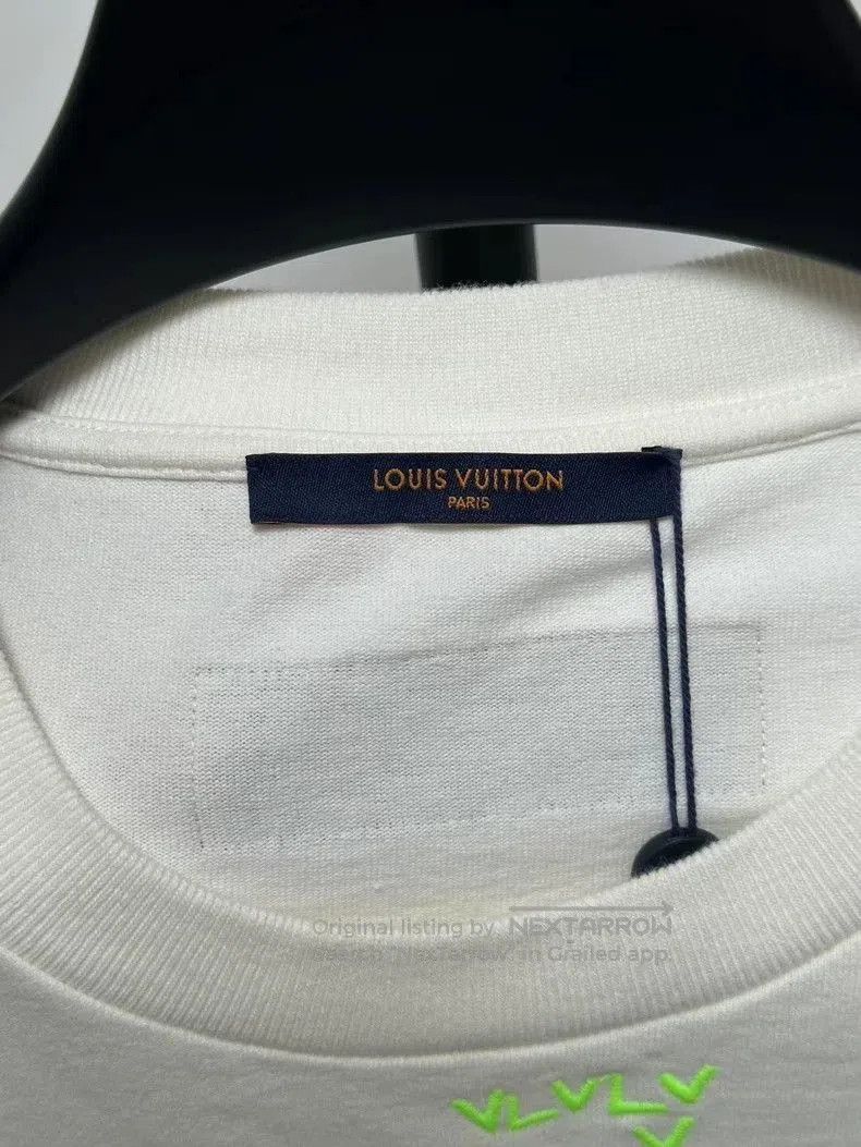 Louis Vuitton Louis Vuitton White Green Embroidered T-shirt. Size US XXL / EU 58 / 5 - 4 Thumbnail