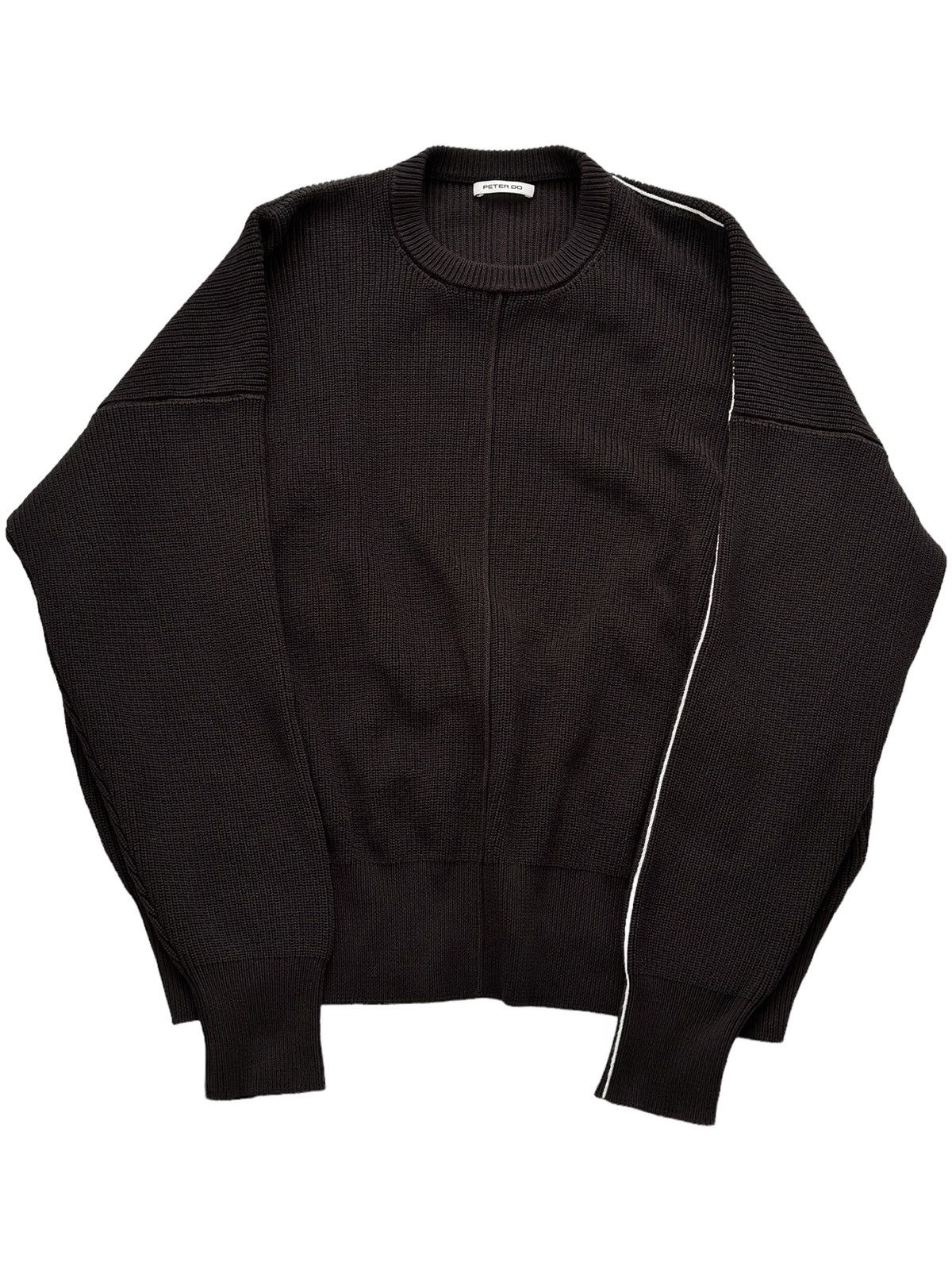 Peter Do $1475 2022 Open Back Brown Knit Pima Crewneck Sweater Size US M / EU 48-50 / 2 - 3 Thumbnail
