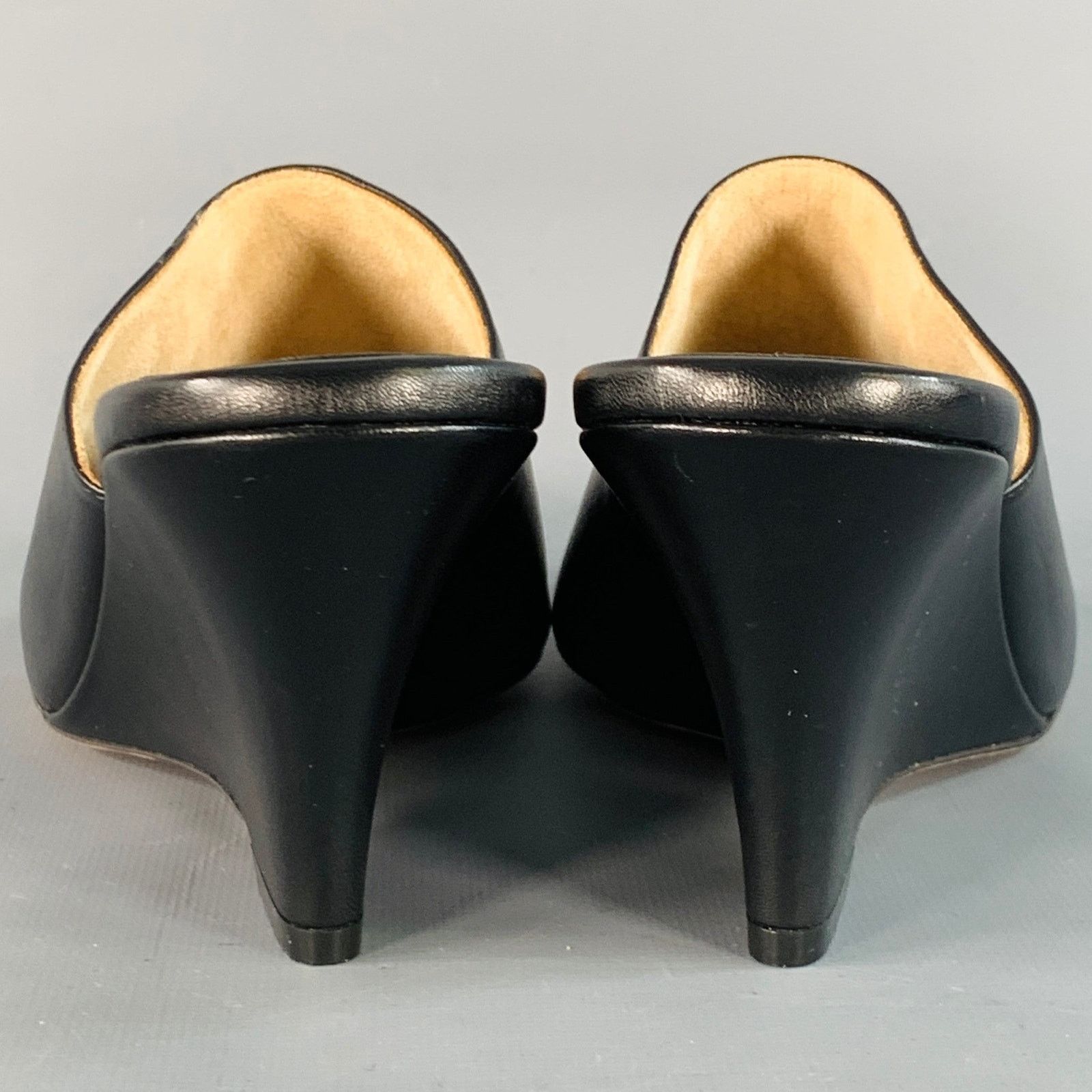 KHAITE KHAITE Size 9.5 Marion Black Leather Wedge Pumps Size US 9.5 / IT 39.5 - 3 Thumbnail