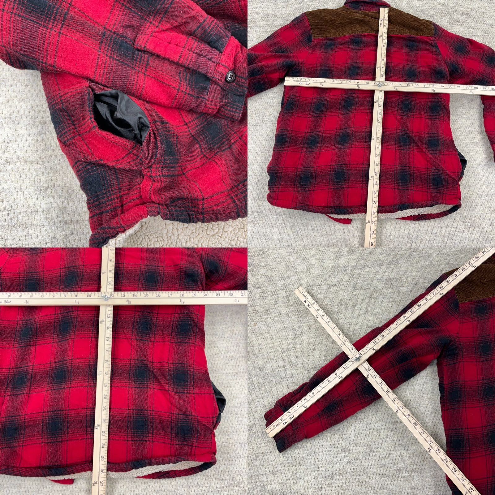 Vintage Field & Stream Shirt Jacket Men S Red Plaid Flannel Lined Quilted Mid-Length Jacket Size US S / EU 44-46 / 1 - 8 Thumbnail