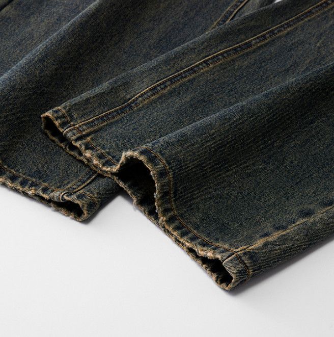 Vintage American retro straight leg distressed baggy jeans for men Size US 32 / EU 48 - 5 Thumbnail