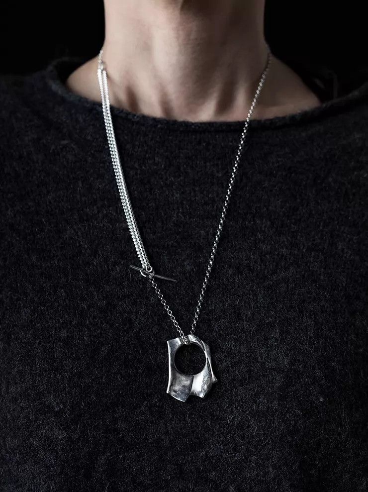 DETAJ Detaj Pleated Mirror-Polished Silver Necklace 4pcs 72cm Size ONE SIZE - 5 Thumbnail