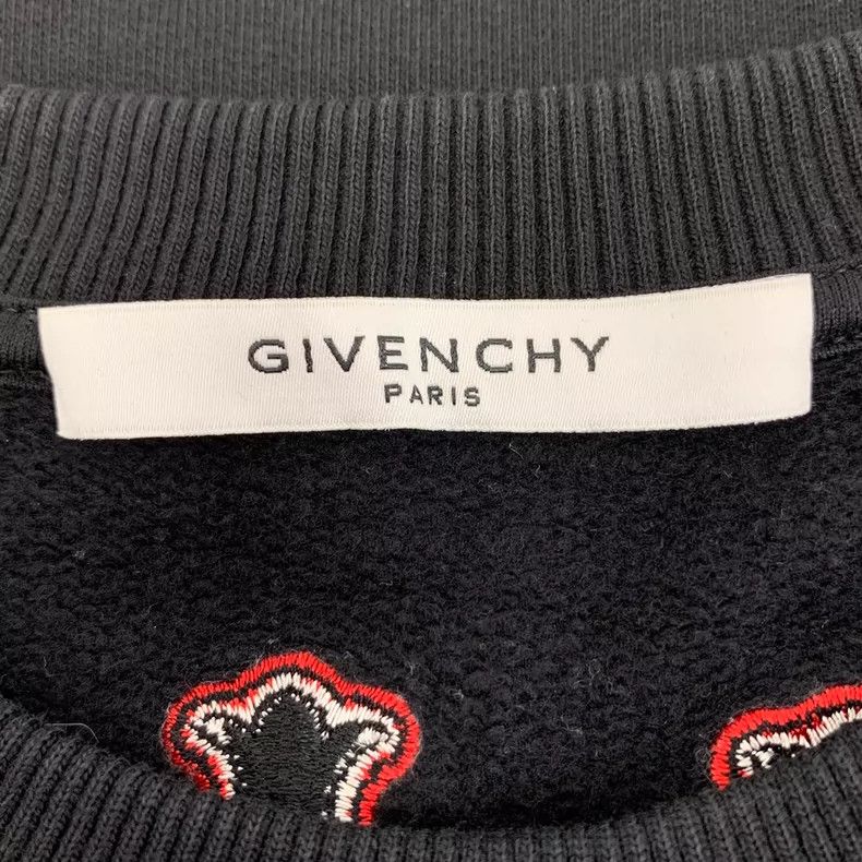 Givenchy Givenchy Black Logo Letter Embroidery Cotton Crew Neck Lon Size US S / EU 44-46 / 1 - 5 Thumbnail