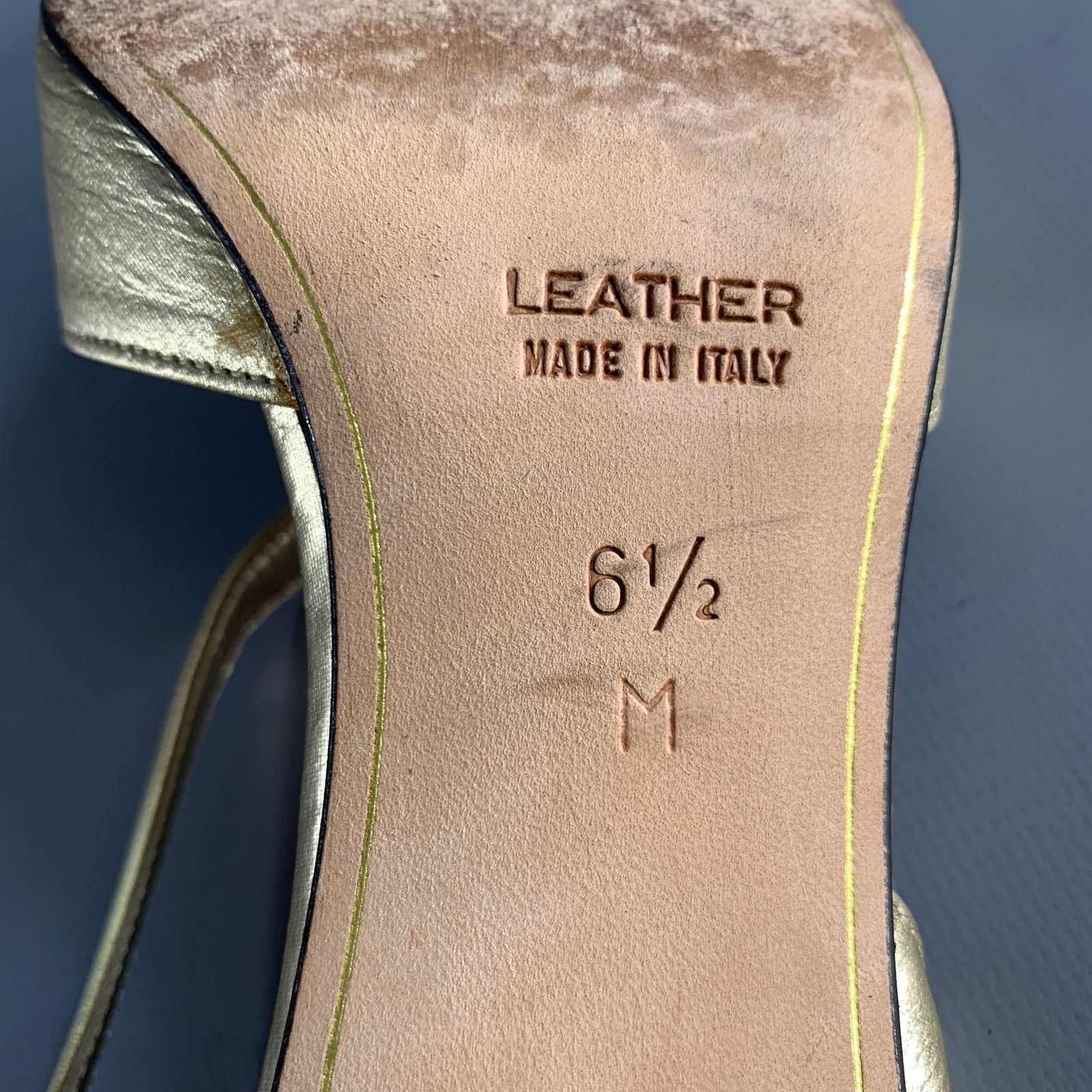 Anne Klein ANNE KLEIN Size 6.5 Gold Leather Ankle Strap Pumps Size US 6.5 / IT 36.5 - 8 Thumbnail