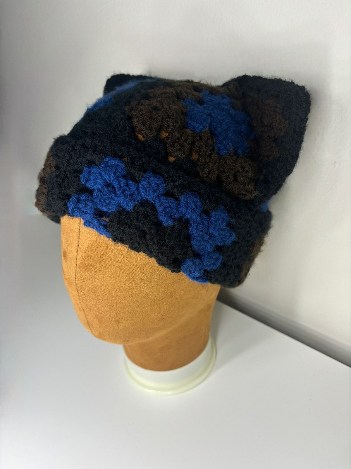 Handmade Crochet Cat Ear Hat Size ONE SIZE - 3 Thumbnail