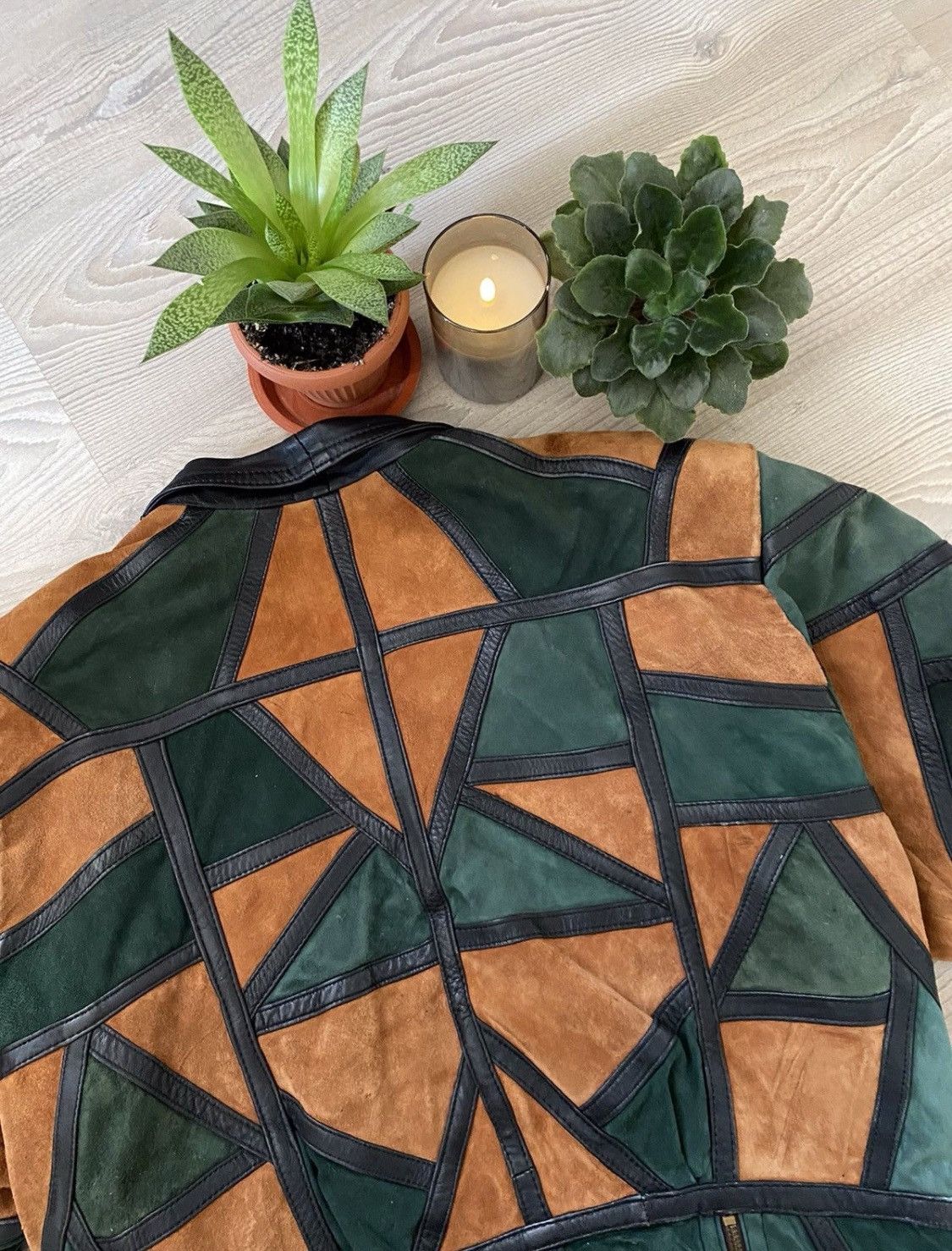 Pelle Pelle × Vintage Vintage Avantgarde Patchwork Leather Jacket Size US L / EU 52-54 / 3 - 7 Thumbnail
