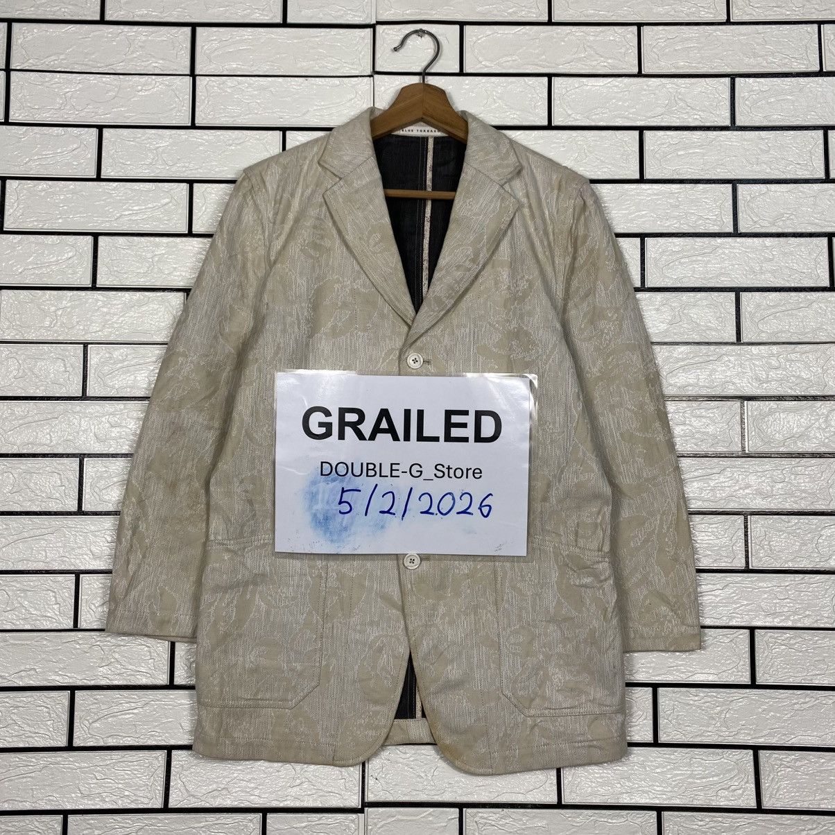 Tornado Mart Vintage Beige Jacquard Floral Pattern Jacket Tornado Size US L / EU 52-54 / 3 - 1 Thumbnail