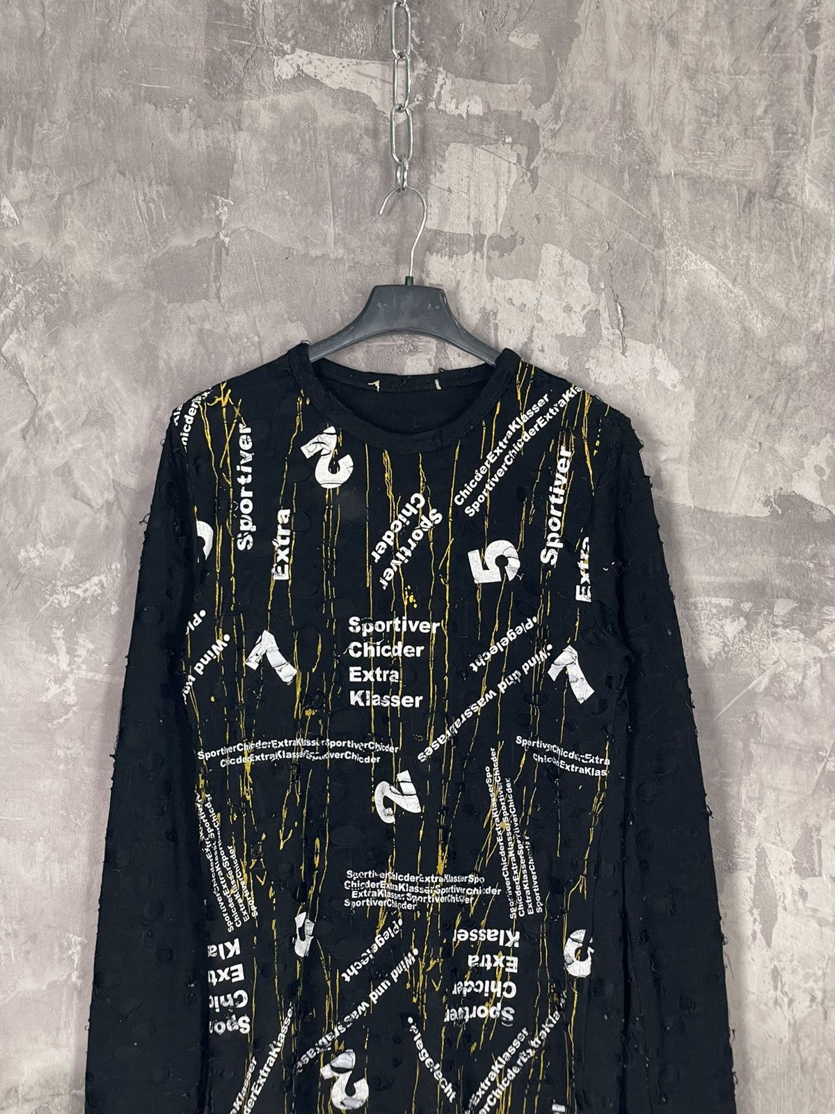 Japanese Brand × Vintage Vintage Diesel style Distressed y2k sweater Long sleeve Size US M / EU 48-50 / 2 - 2 Thumbnail