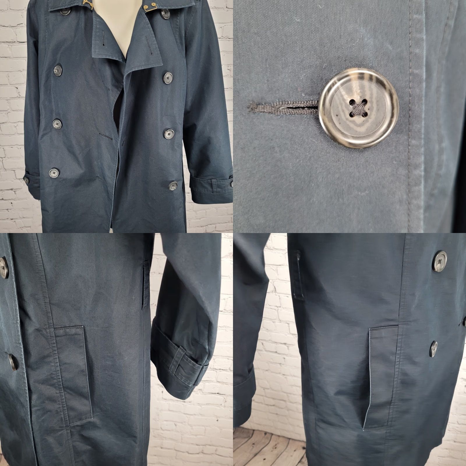Vintage L.L. Bean Trench Coat Women Small S Navy Cotton Blend Lined Pockets Buttoned Lightweight Classic Outdoor Size S / US 4 / IT 40 - 8 Thumbnail