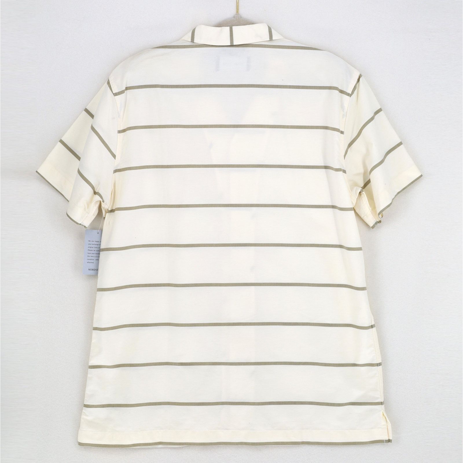 The Unbranded Brand Wings + Horns Men's Ivory/Moss Cotton Short Sleeve Shirt XL Size US XL / EU 56 / 4 - 5 Thumbnail