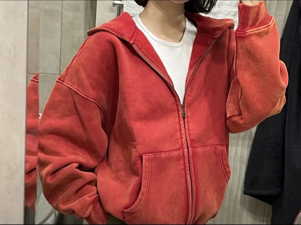 Japanese Brand × Vintage ♥️ Acid washed faded Zippered Oversized Hoodie Size US L / EU 52-54 / 3 - 4 Thumbnail