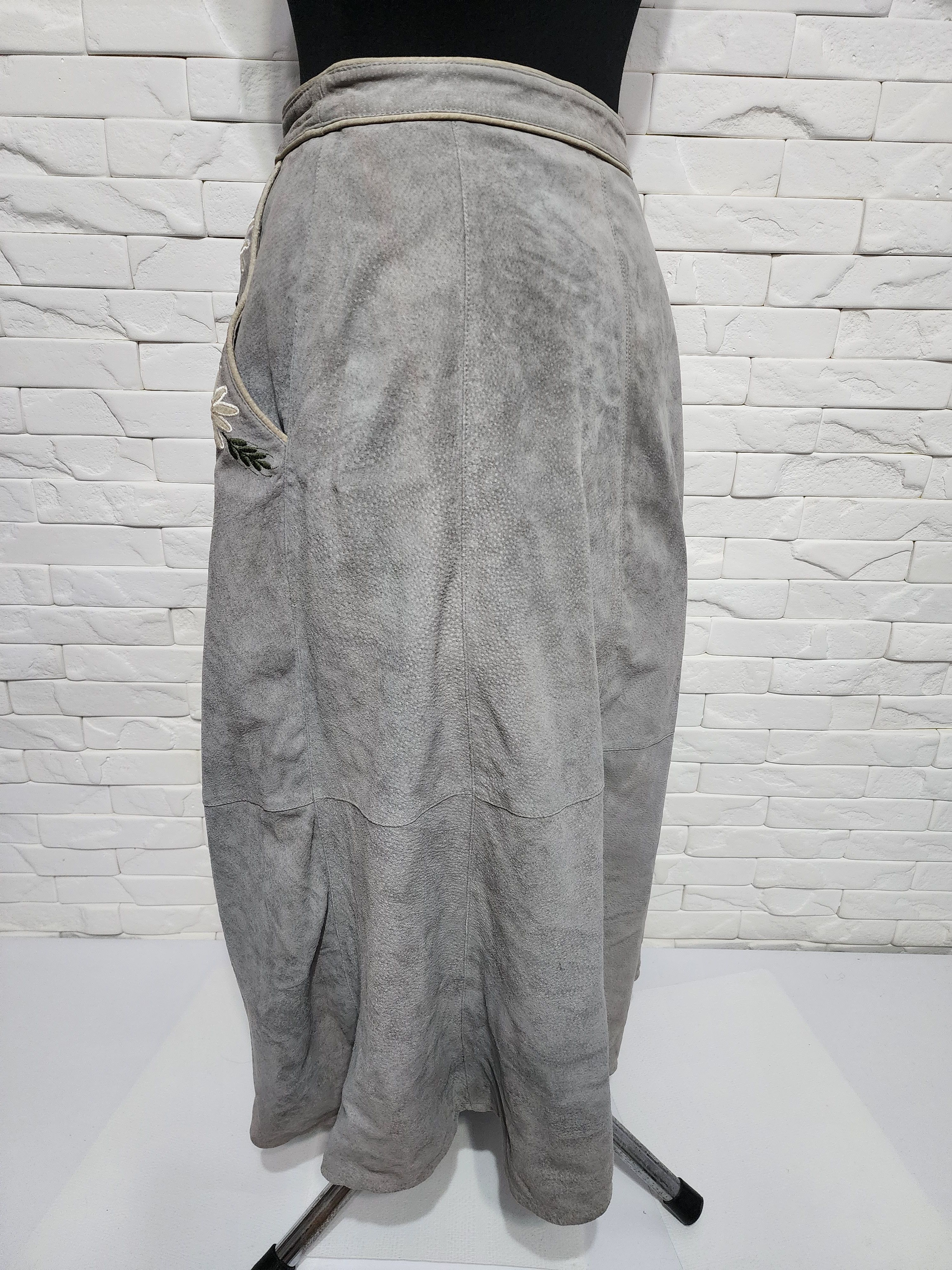Other Maxi gray skirt made of genuine leather with buttons. Size 30" / US 8 / IT 44 - 7 Thumbnail