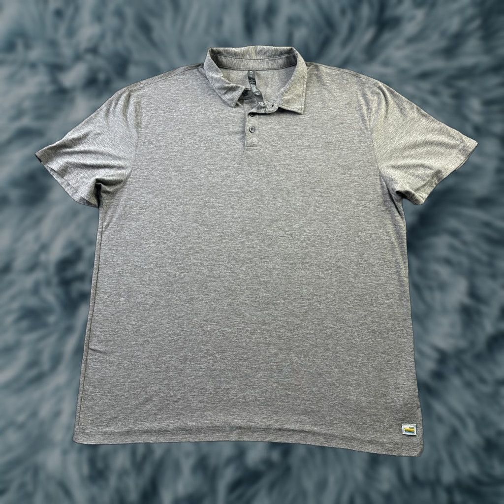Vuori Vuori Polo Shirt Mens XL Gray Heather Strato Tech Polo Shirt Embroidered Logo Vuori Card? Size US XL / EU 56 / 4 - 1 Thumbnail