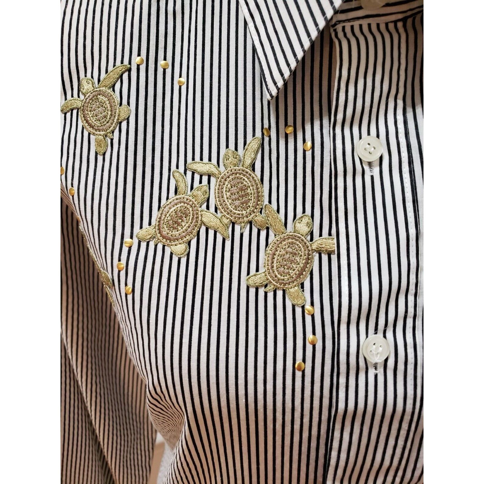 Other Vintage Striped Polyester Long Sleeve Button Down Shirt M Size M / US 6-8 / IT 42-44 - 3 Thumbnail