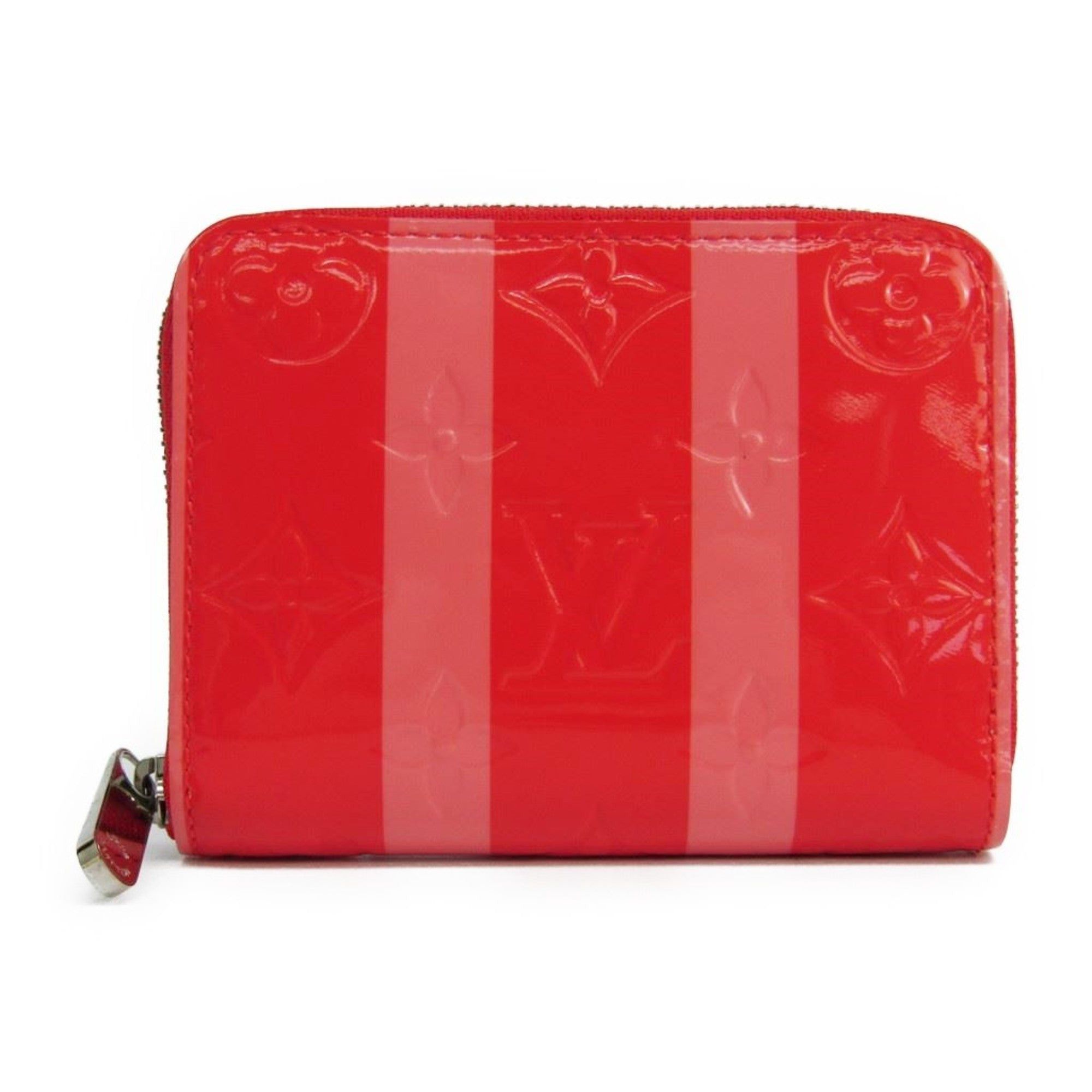 image of Louis Vuitton Zippy Coin Purse M58065 Women's Monogram Vernis Rayures Coin Purse/coin Case Poppy Pe