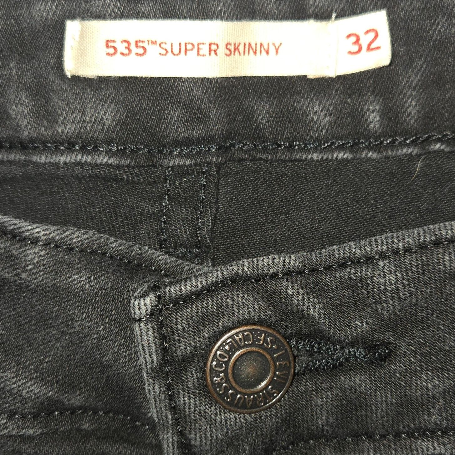 Levi's Levi's 535 Super Skinny Black Jeans - 32x30 - Men's Size US 32 / EU 48 - 4 Thumbnail