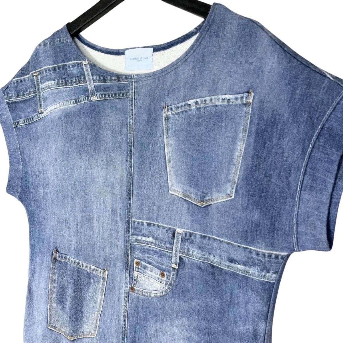 Issey Miyake × Japanese Brand × Tsumori Chisato Issey Miyake Tsumori Chisato Room Denim Cat Printed Dress Size L / US 10 / IT 46 - 2 Thumbnail