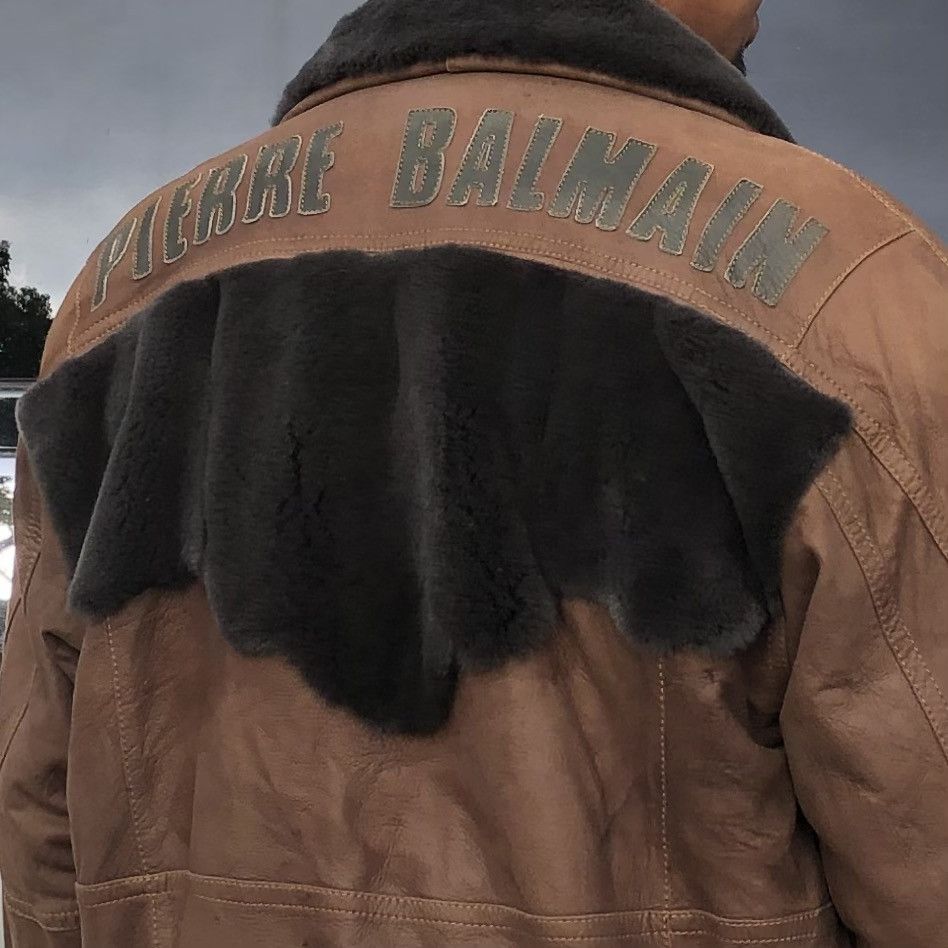 Pierre Balmain VTG Pierre Balmain Paris Leather Fur Collar Bomber Jacket Size US L / EU 52-54 / 3 - 6 Thumbnail