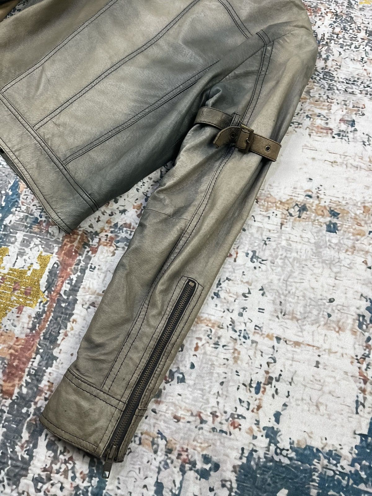 Hypebeast DUDE Cropped Multi Tone Distressed Leather Jacket Size S / US 4 / IT 40 - 7 Thumbnail