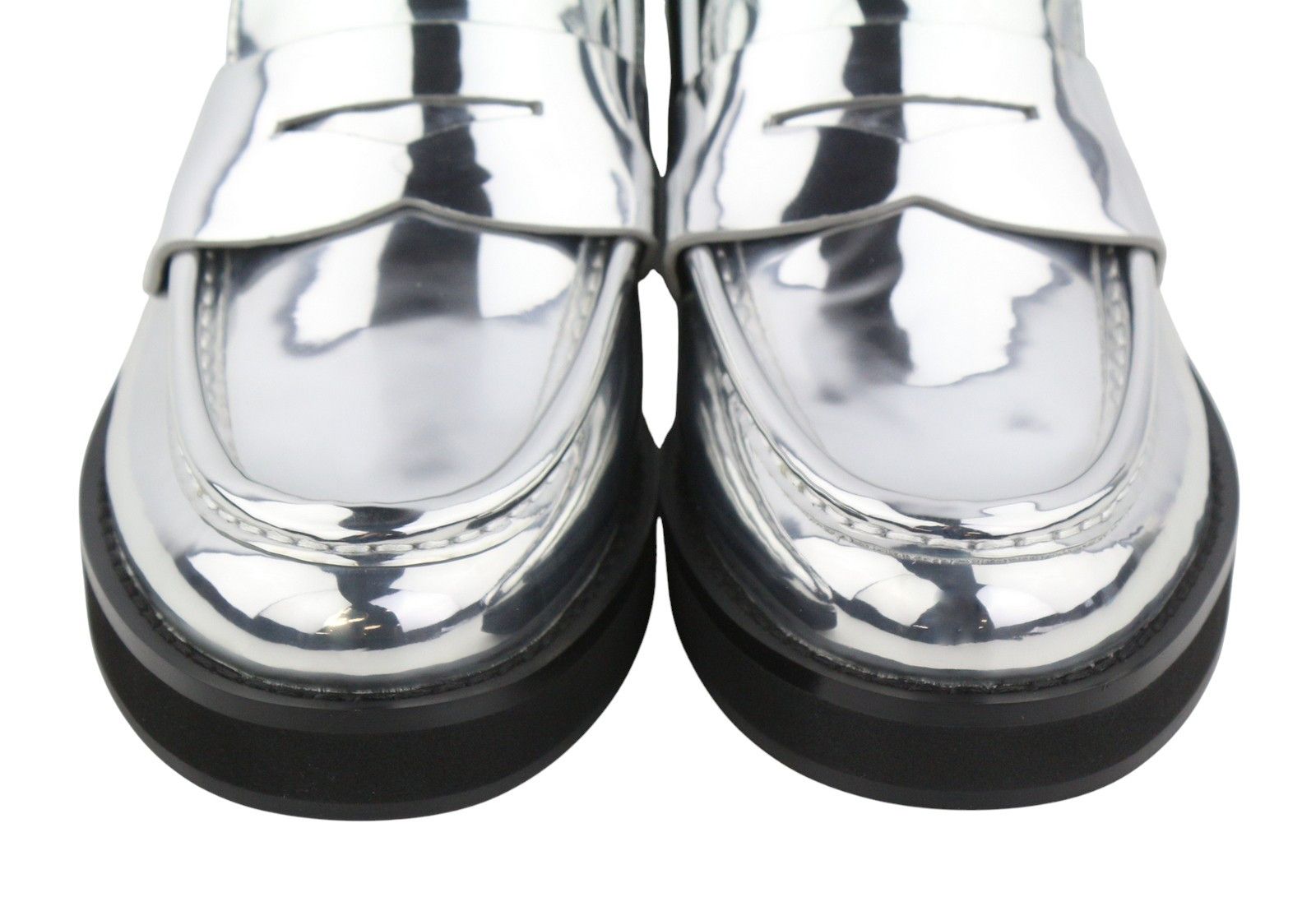 Other BIBI LOU JAYA EU39 Shiny Silver Leather Chunky 87554 Size US 8 / IT 38 - 5 Thumbnail