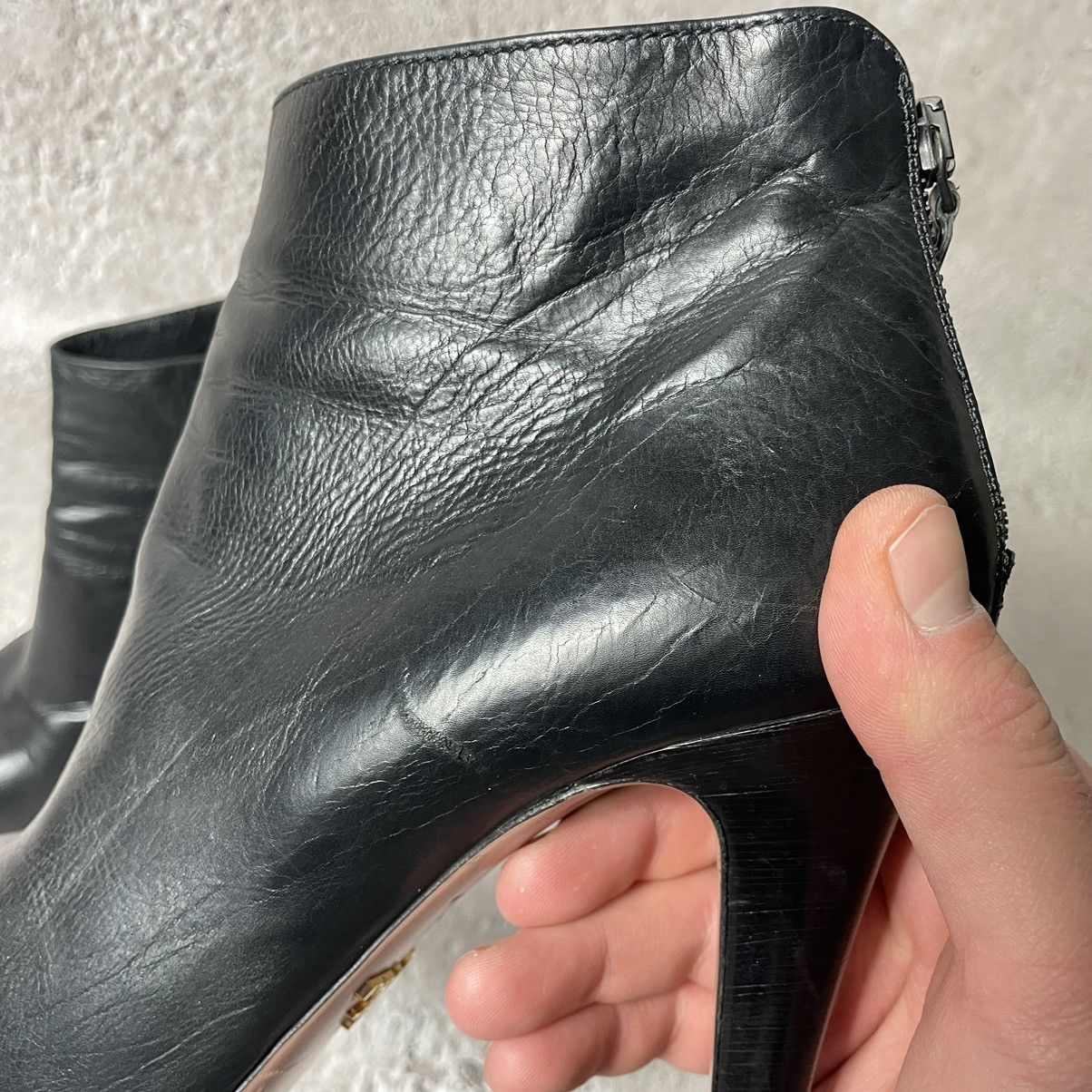 Prada × Vintage Prada Black Leather Ankle Boots sz 40 Size US 10 / IT 40 - 10 Thumbnail