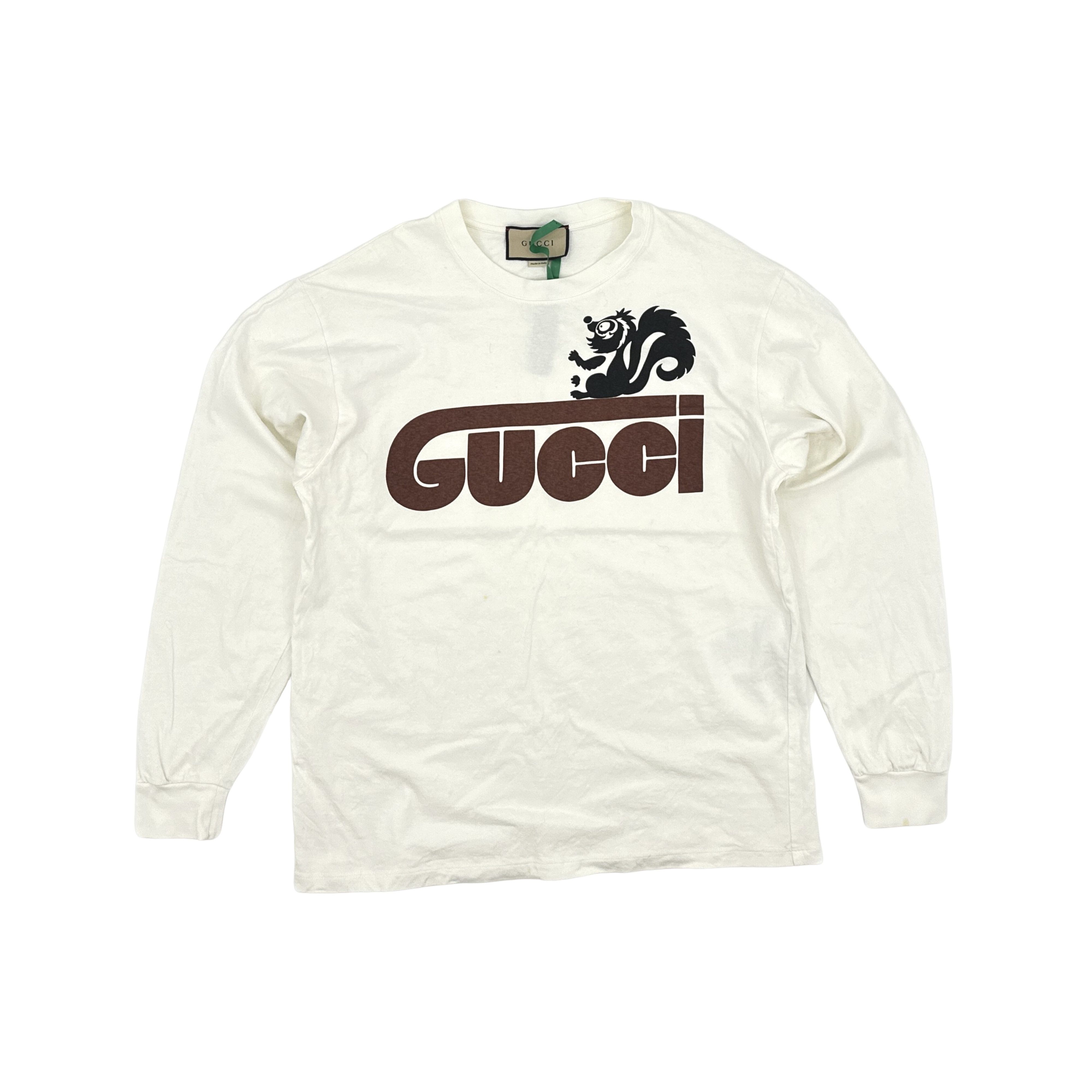Gucci Gucci Skunk Logo Long Sleeve T-Shirt White Size S Size US S / EU 44-46 / 1 - 1 Thumbnail