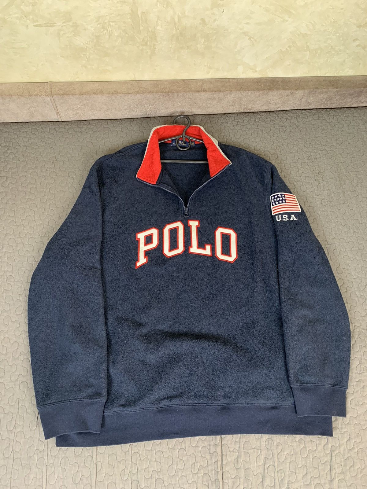 Polo Ralph Lauren Polo Ralph Lauren USA Big Logo Fleece Pullover Size US XXL / EU 58 / 5 - 5 Thumbnail