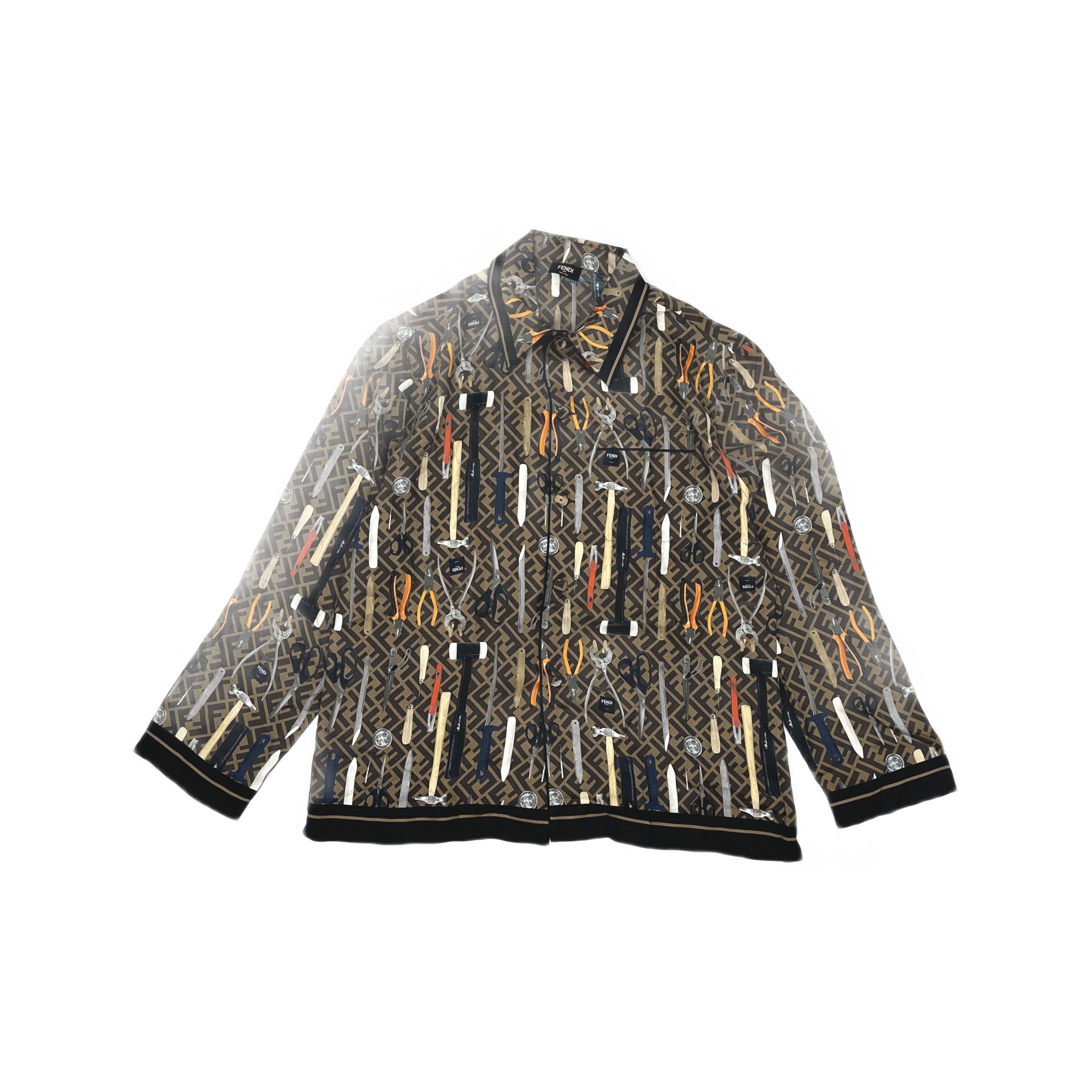 Fendi Fendi Tool Print Button Up Shirt IT 50 Size US M / EU 48-50 / 2 - 1 Thumbnail