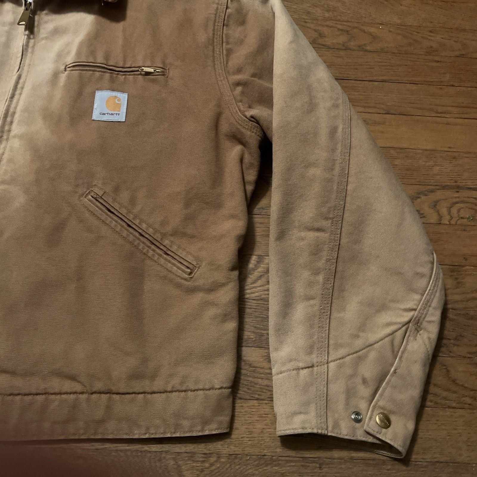 Carhartt Vintage 90s Carhartt J01 Detroit Jacket 46 Distress Faded Size US L / EU 52-54 / 3 - 7 Thumbnail