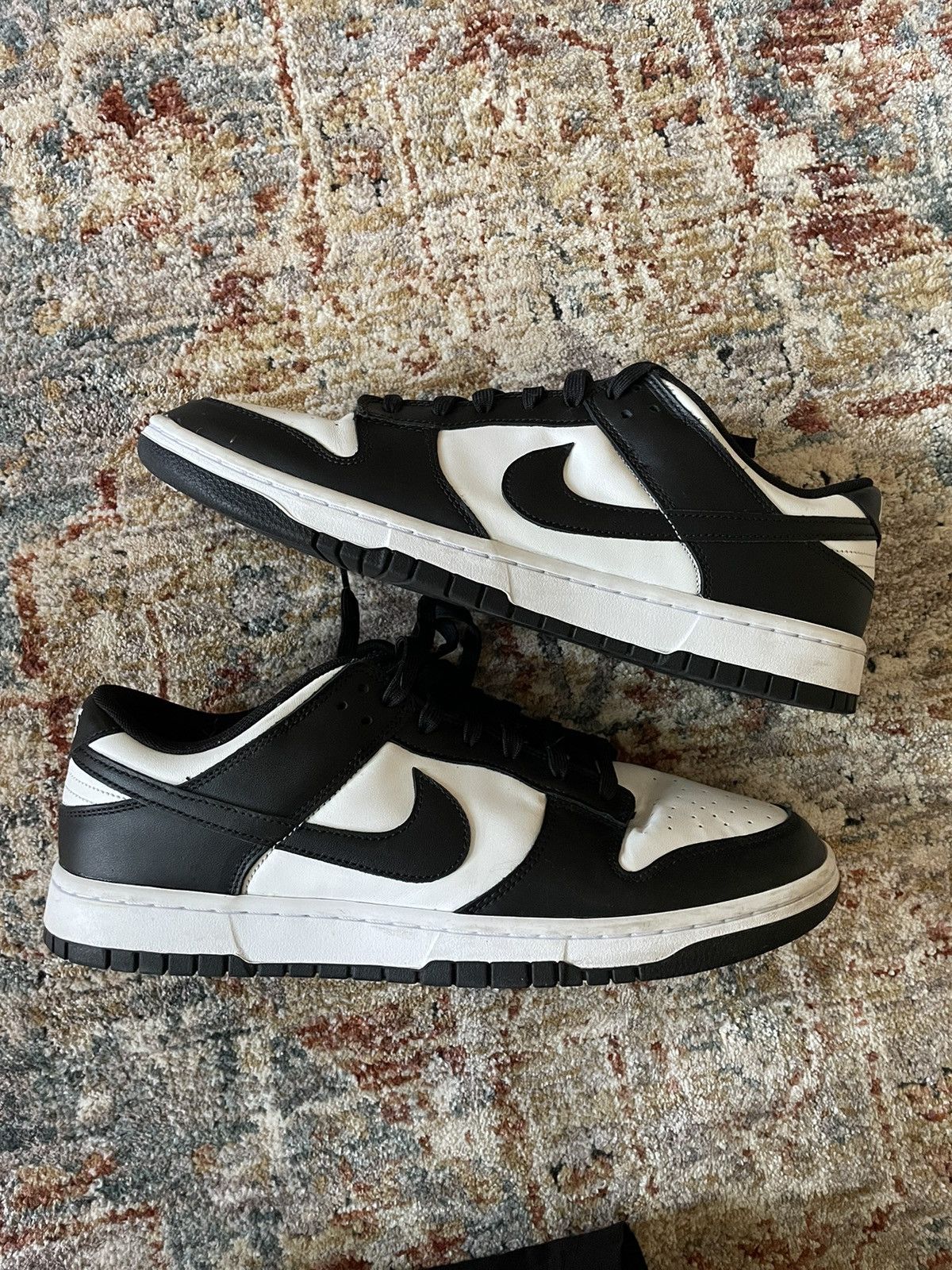 Image of Nike Panda Dunk Shoes in Black/White, Men's (Size 13)