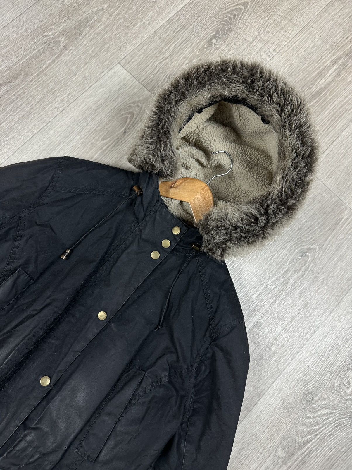 Barbour Barbour Waxed Jacket Kelsall Parka Fur Hooded Distressed Size M / US 6-8 / IT 42-44 - 2 Thumbnail