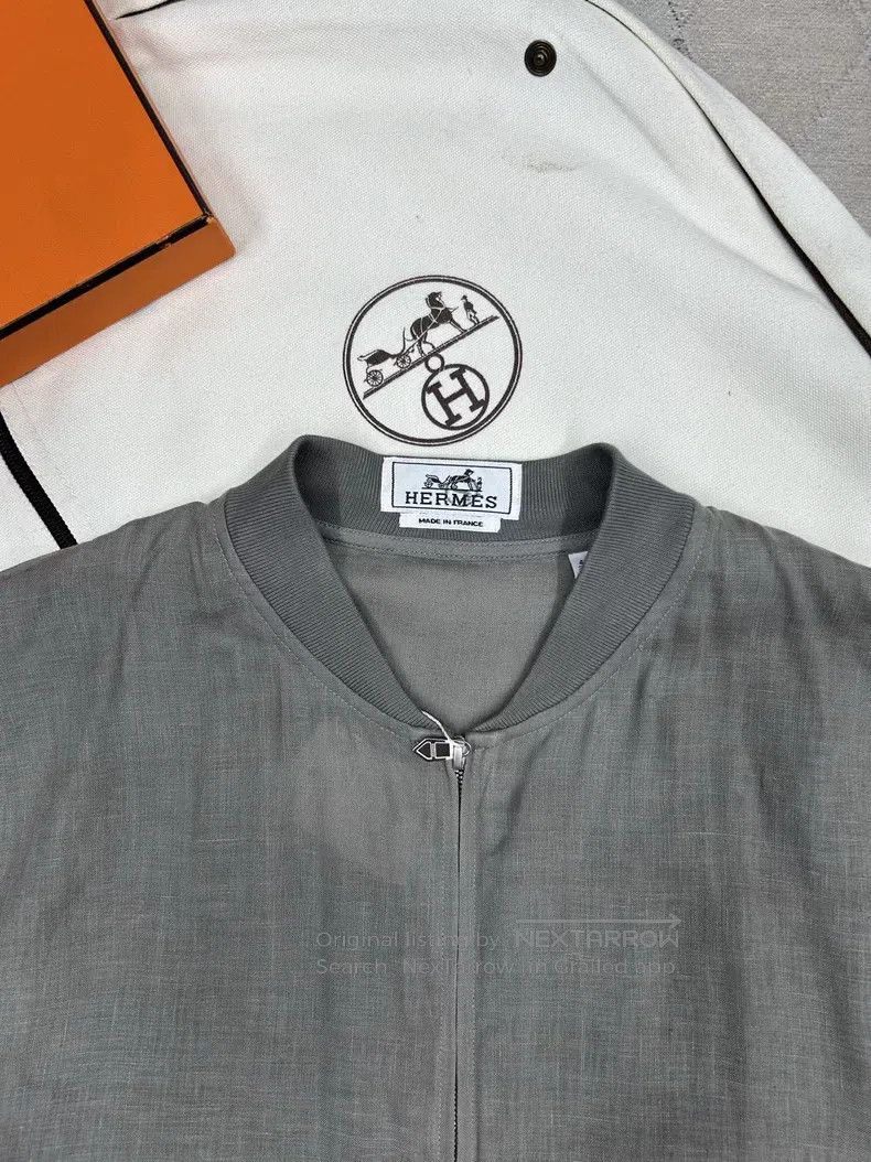 Hermes Hermes Elephant gray linen jacket, 100% linen, color is in Size US M / EU 48-50 / 2 - 2 Thumbnail