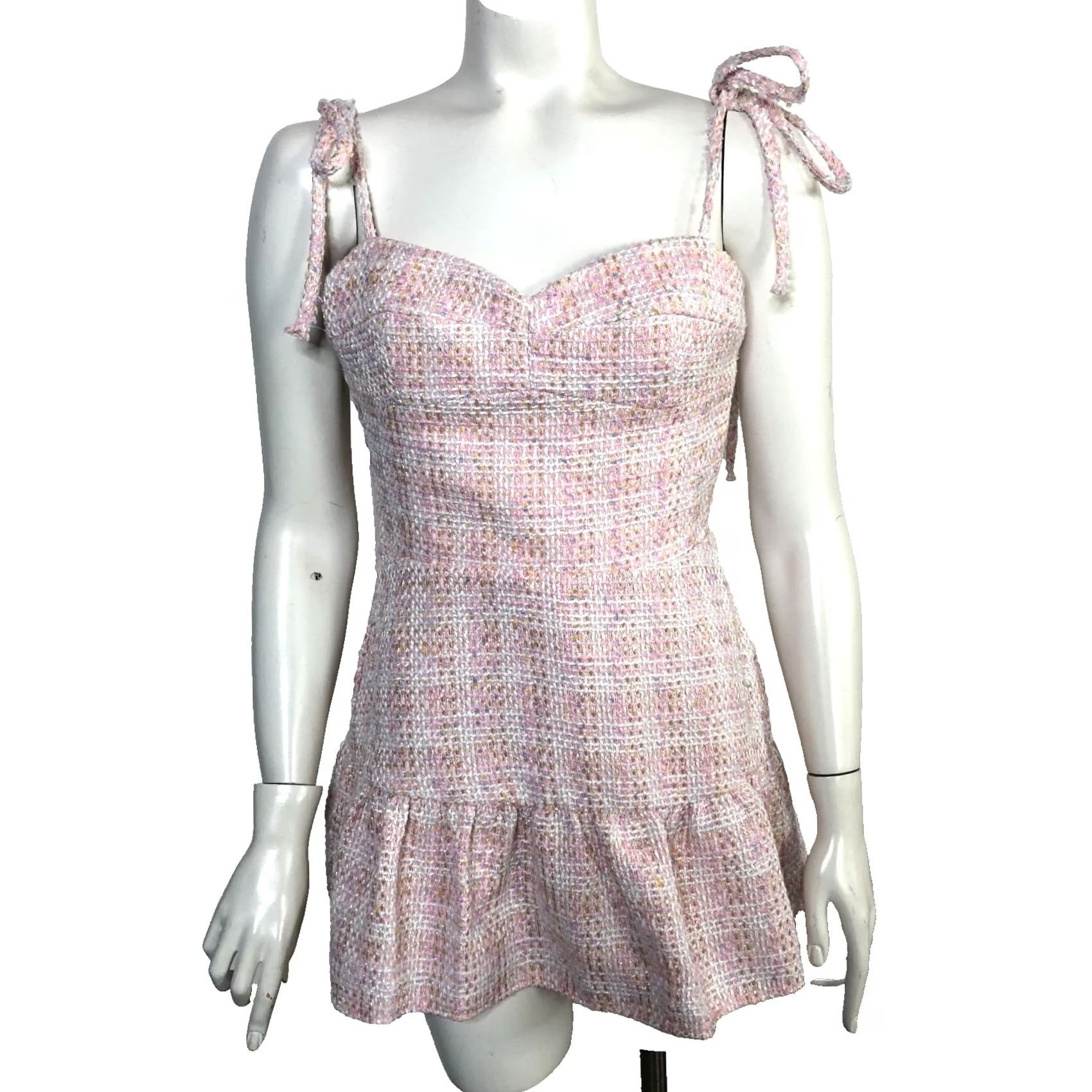 Amanda Uprichard Amanda Uprichard Romper Mini Dress Skirt Skort Pink Champagne Small MINT HRJ Size 28" / US 6 / IT 42 - 2 Thumbnail