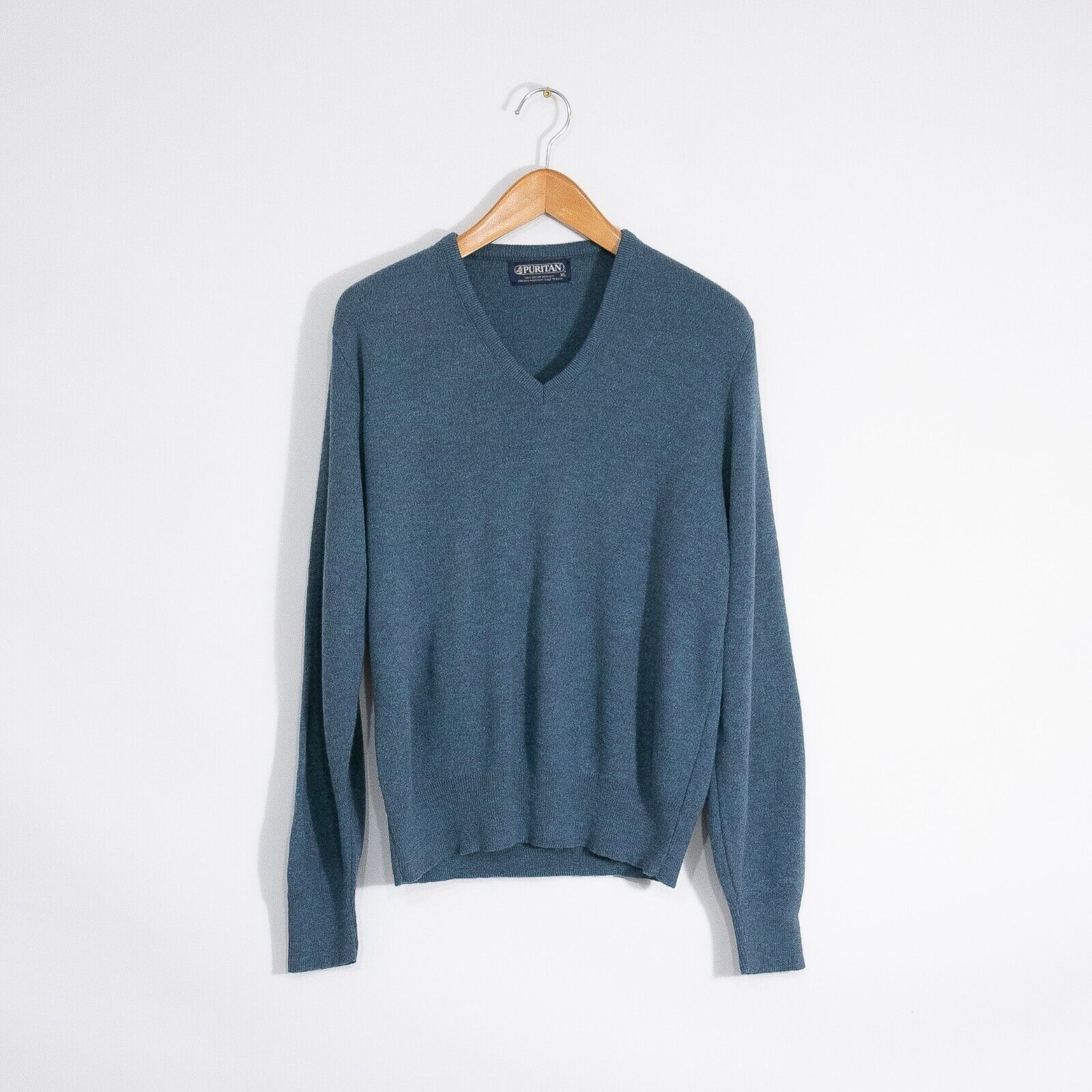Puritan × Vintage Vintage Puritan V-Neck Acrylic Sweater Mens XL Retro Preppy Size US XL / EU 56 / 4 - 1 Thumbnail