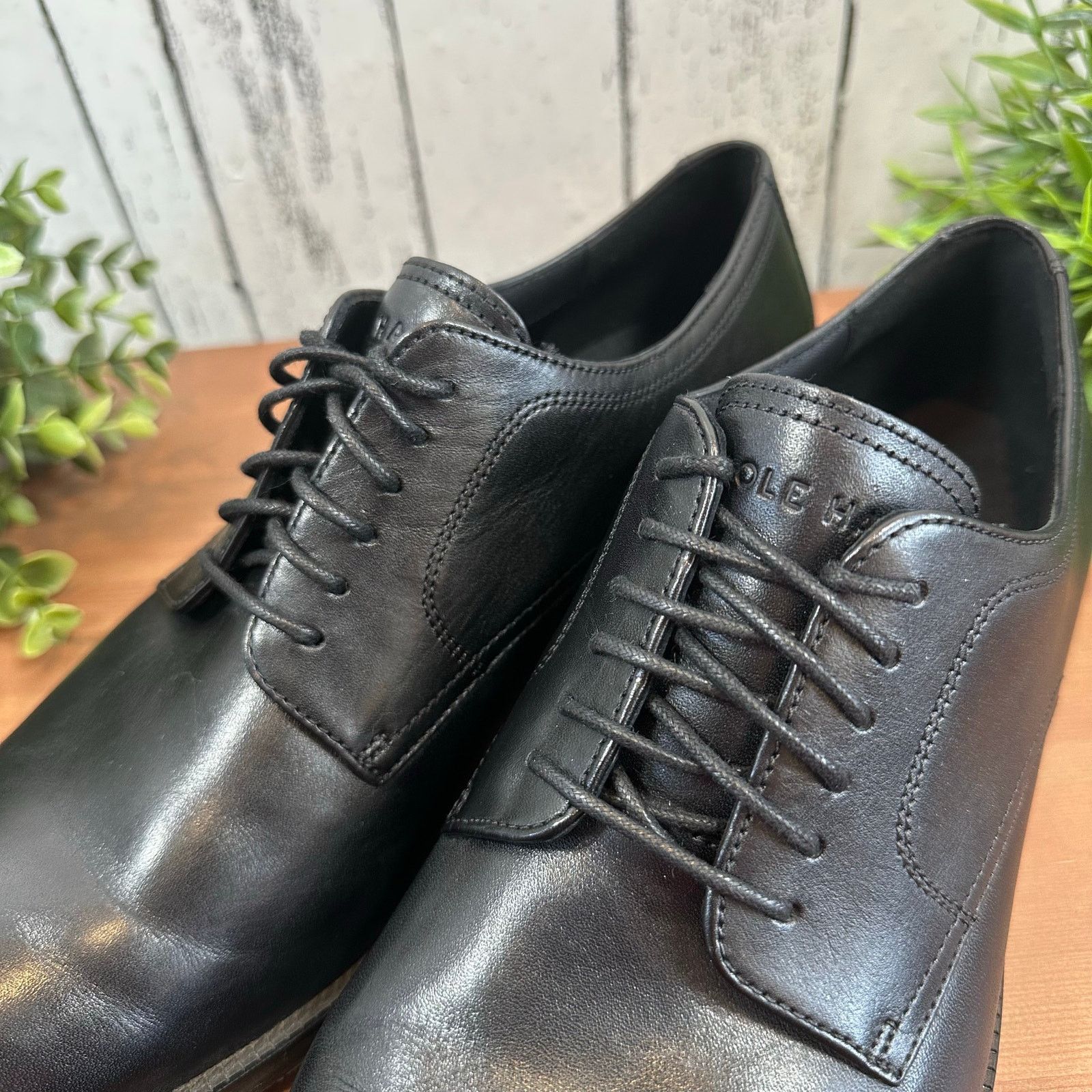 Cole Haan Modern Essentials Leather Plain Toe Oxfords Black Footwear
