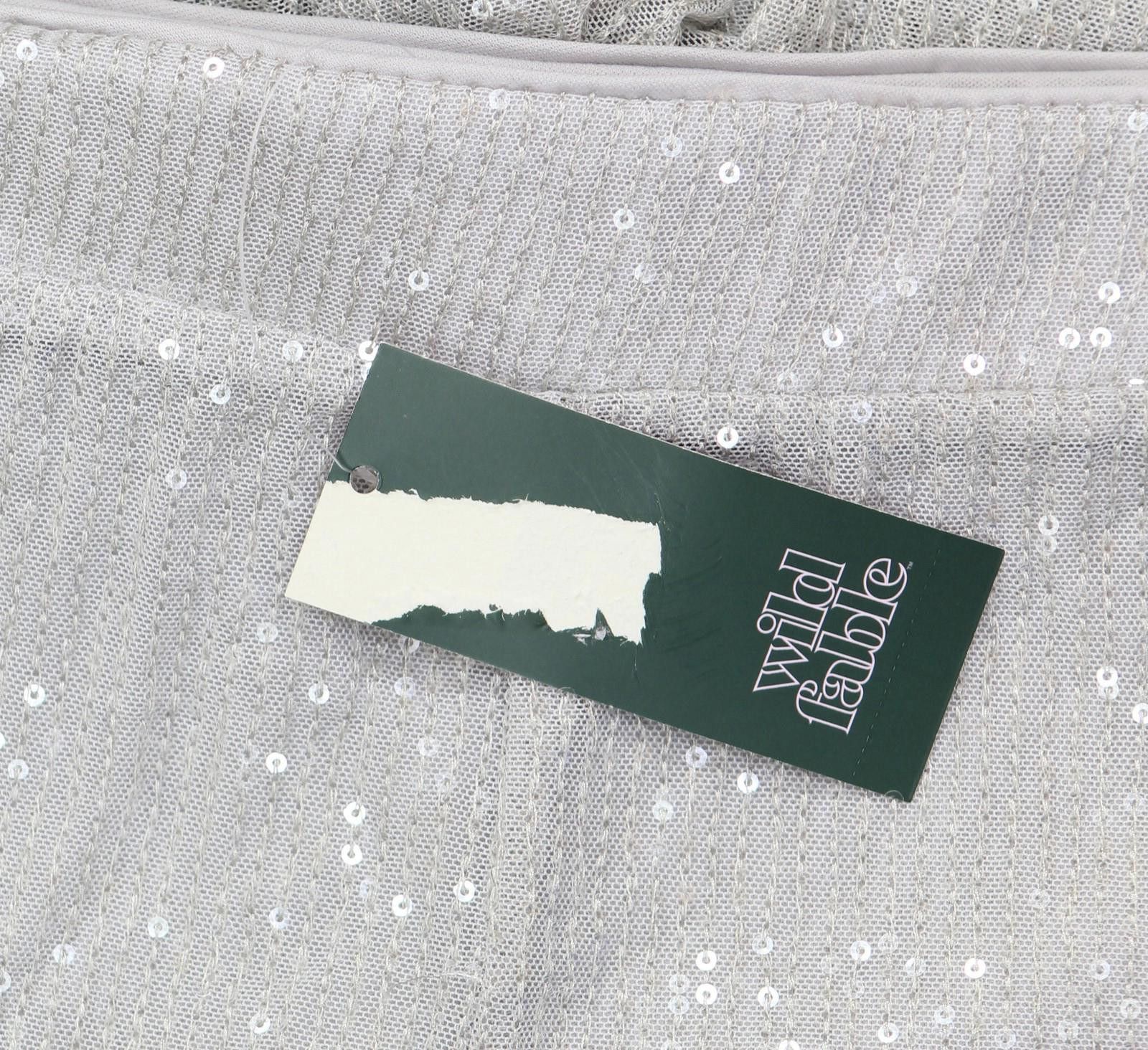 Designer Nwt Wild Fable Leg Holiday Sequin Pants 91904445 Gray Xl Size 40" / US 18 - 3 Thumbnail