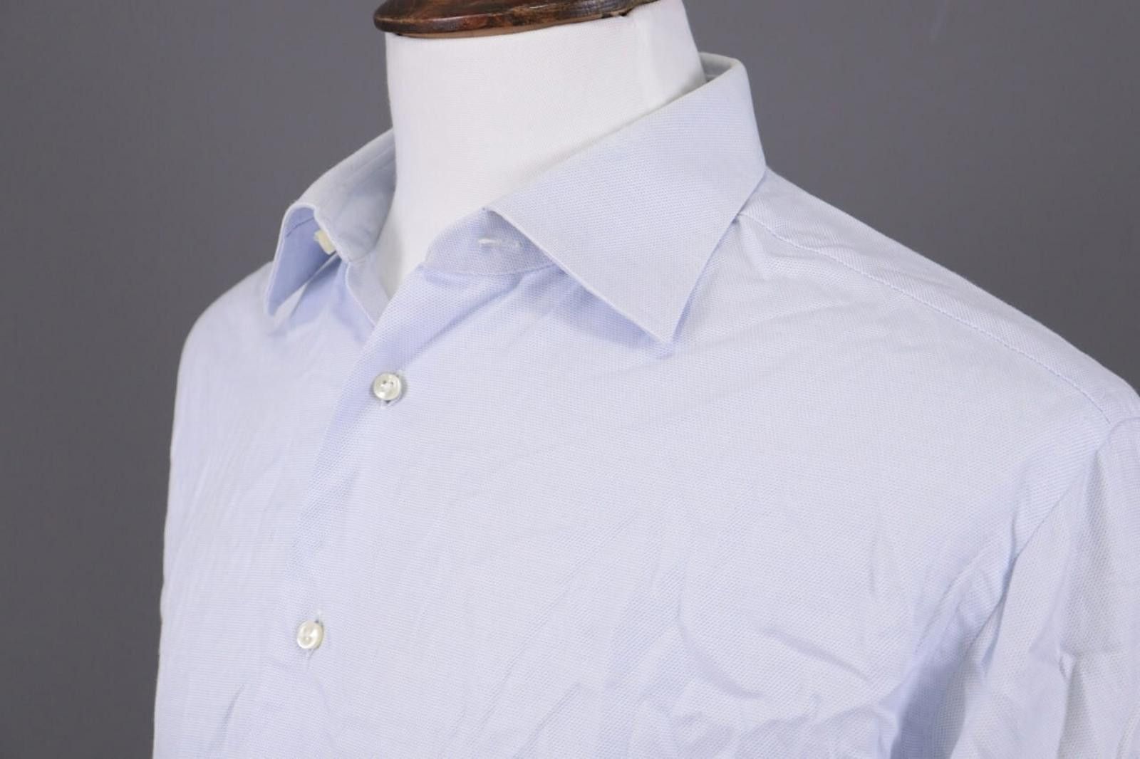 Ermenegildo Zegna Ermenegildo Zegna Regualr Fit Blue Shirt Size 43 / 17 Size US M / EU 48-50 / 2 - 6 Thumbnail