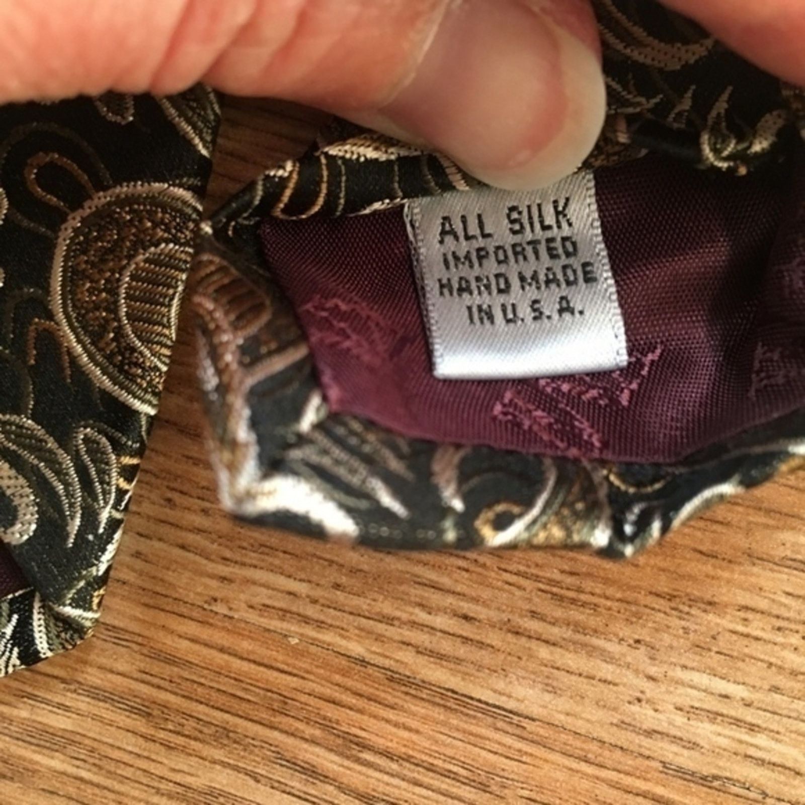 Vintage × XMI Platinum Vintage XMI for Nordstrom Neutrals Paisley Brocade Silk Tie Size ONE SIZE - 6 Thumbnail