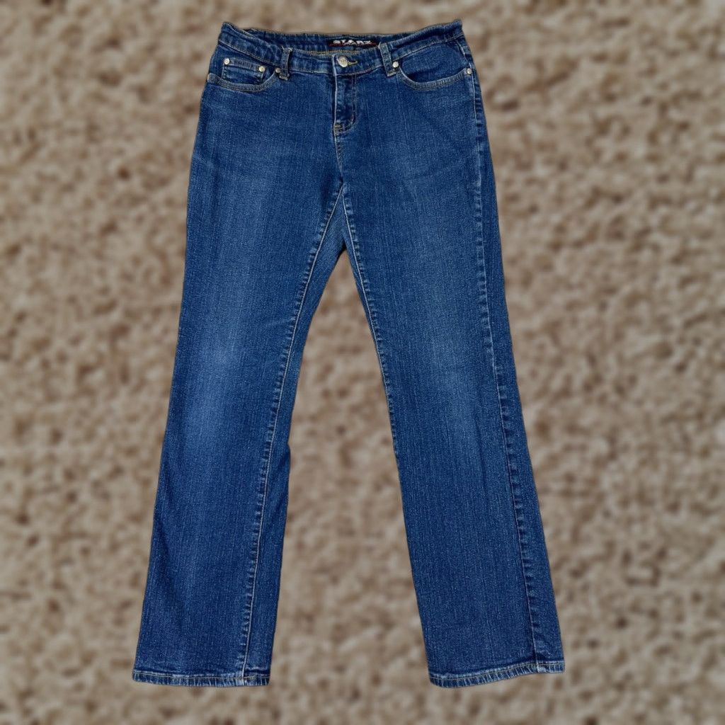 Denime Starz Women's Denim Jeans 9 Low Rise Straight Fit Embroidered Blue Cotton Casual Pants Size 30" / US 8 / IT 44 - 1 Thumbnail